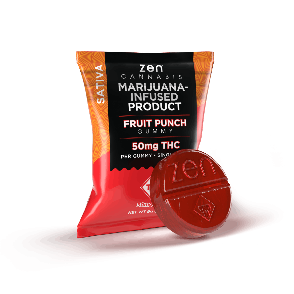 Zen Cannabis Fruit Punch Sativa Gummy 50mg THC - image 1