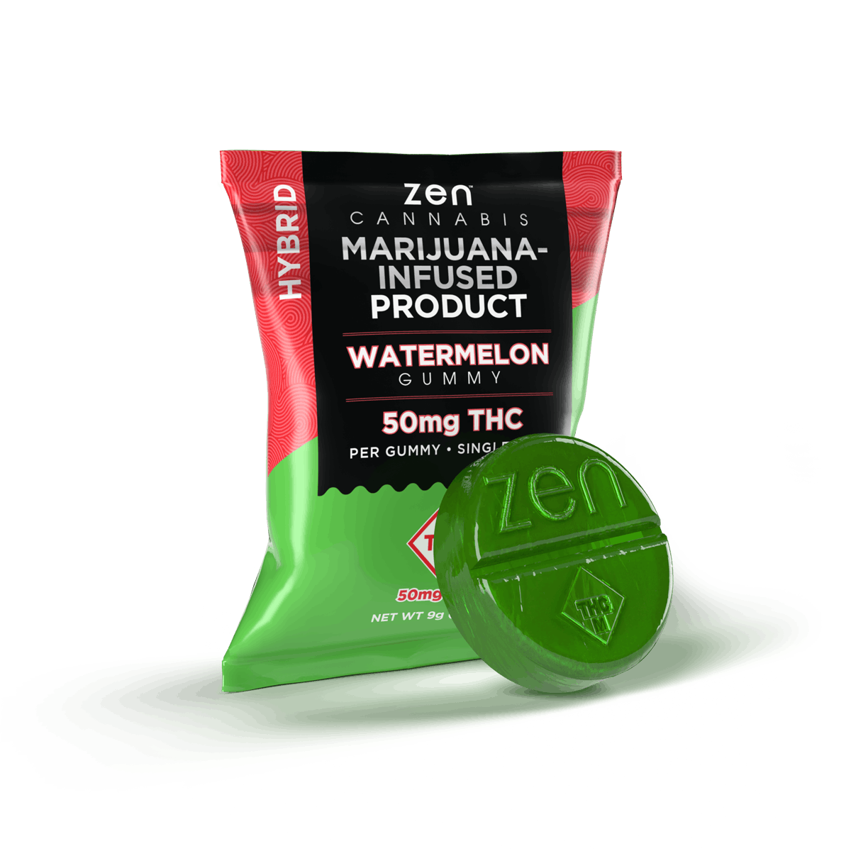 Zen Cannabis Watermelon Hybrid Gummy 50mg THC - image 1