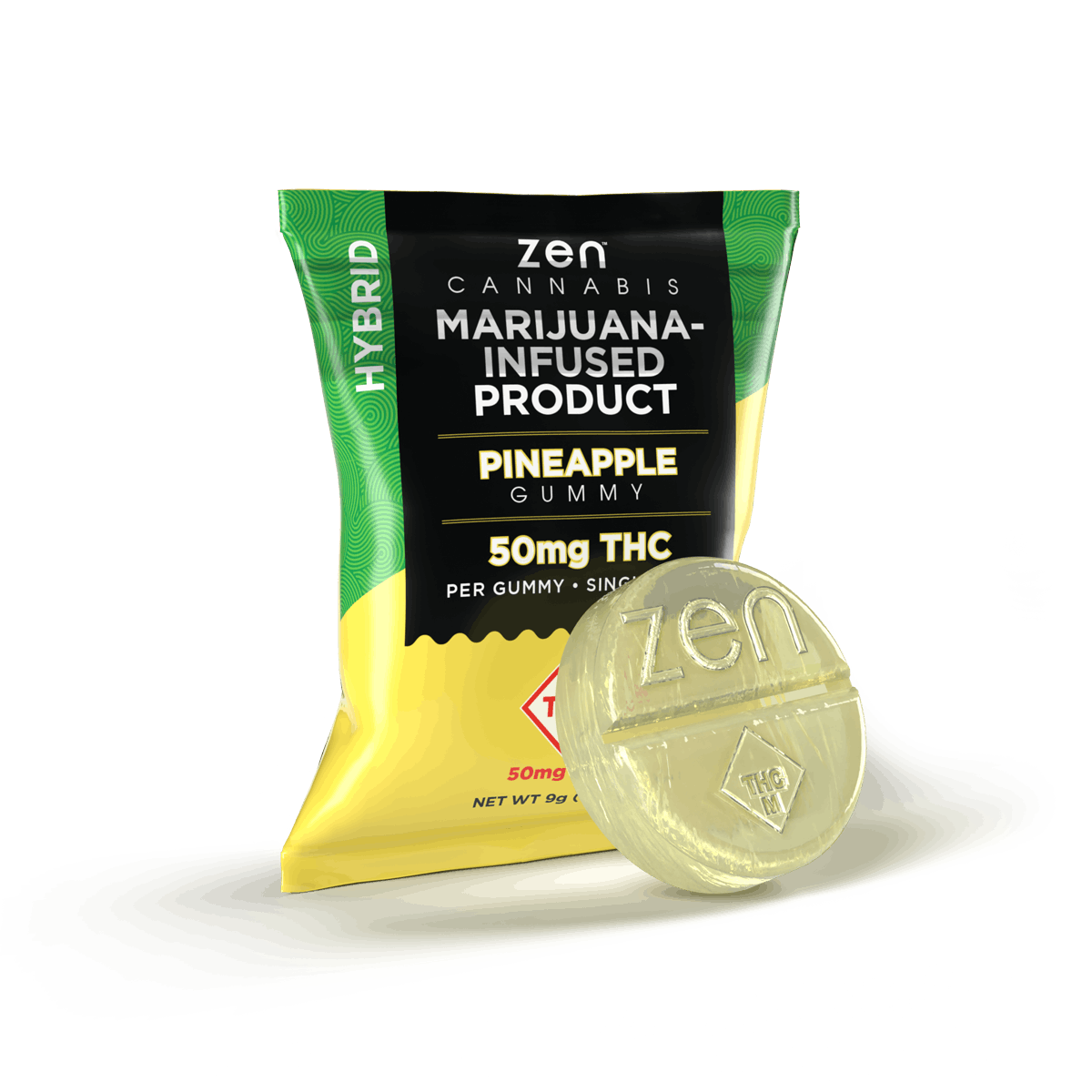 Zen Cannabis Pineapple Hybrid Gummy 50mg THC - image 1