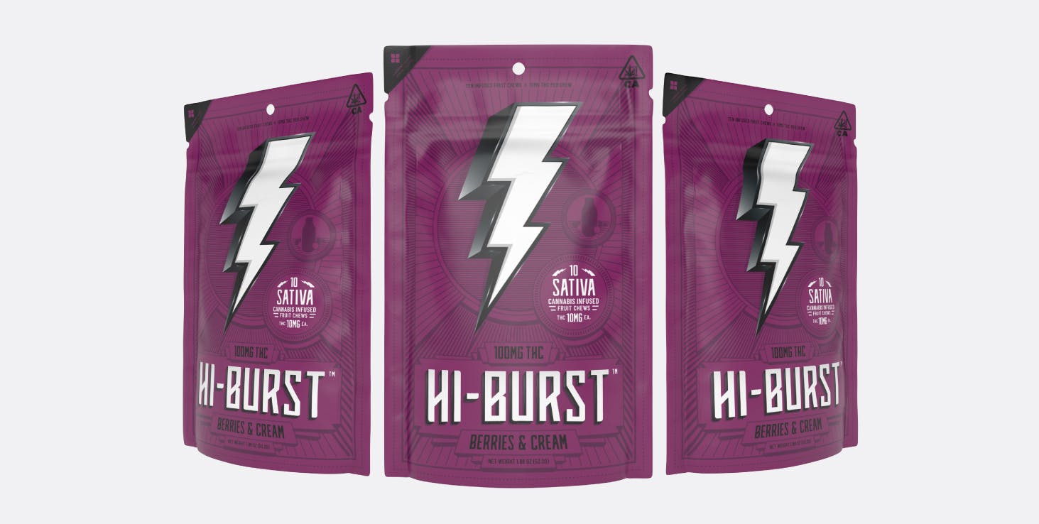 Berries & Cream Sativa Fruit Chews 100mg Bag - image 1