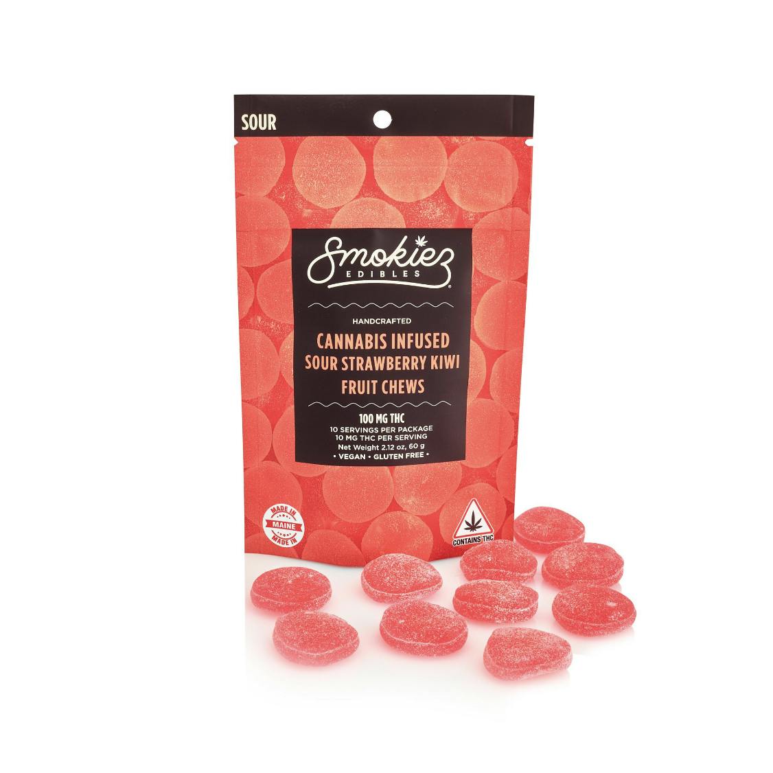 Sour Strawberry Kiwi Fruit Chews - 100mg THC - ME - image 1