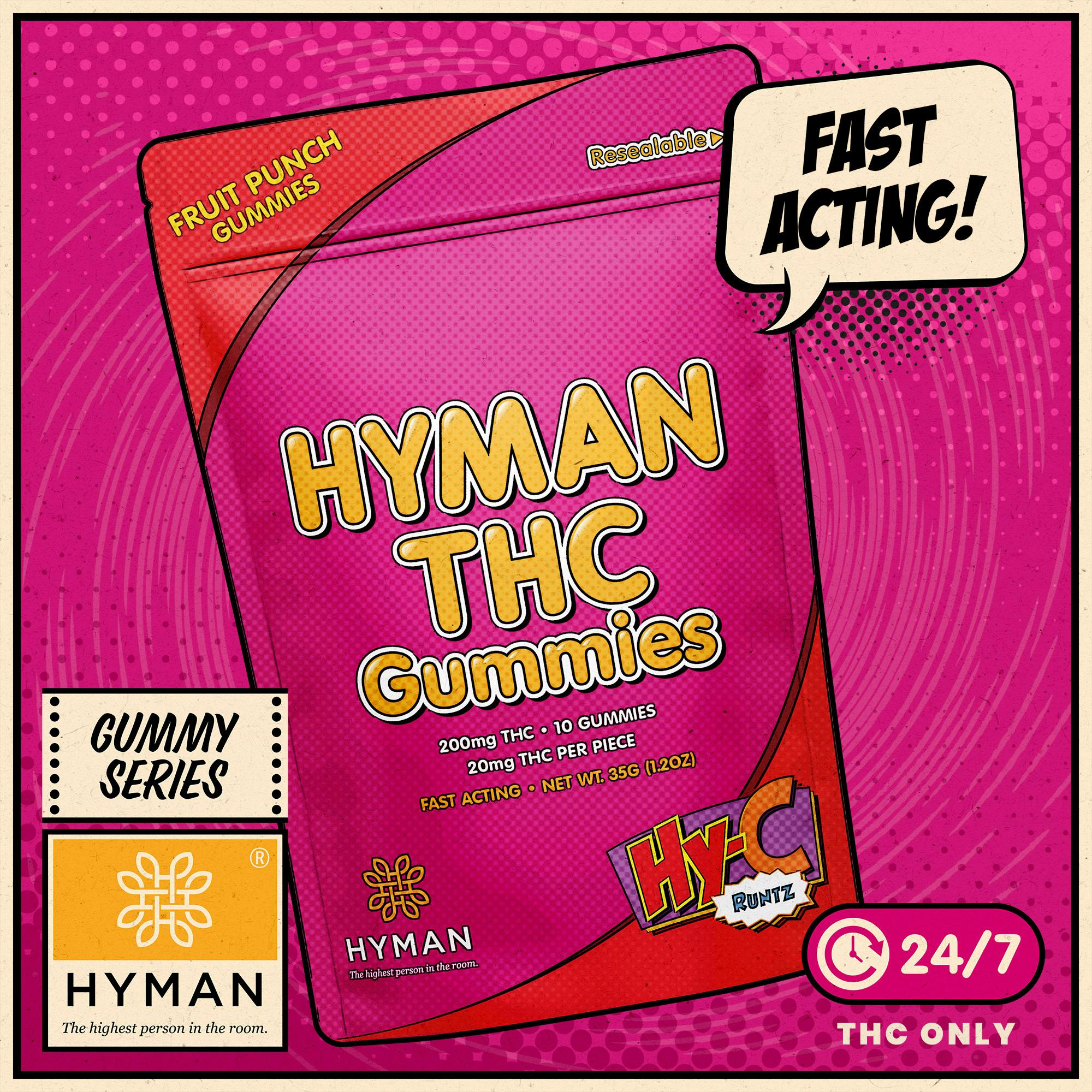 HY-C Runtz | ALL DAY • Fast Acting 200mg Gummies | HYMAN | MED - image 1
