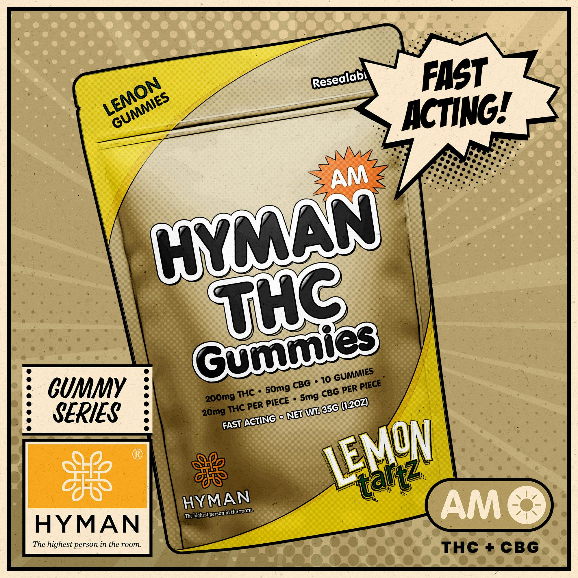 Lemon Tartz | AM • Fast Acting 200mg Gummies | HYMAN | REC - image 1