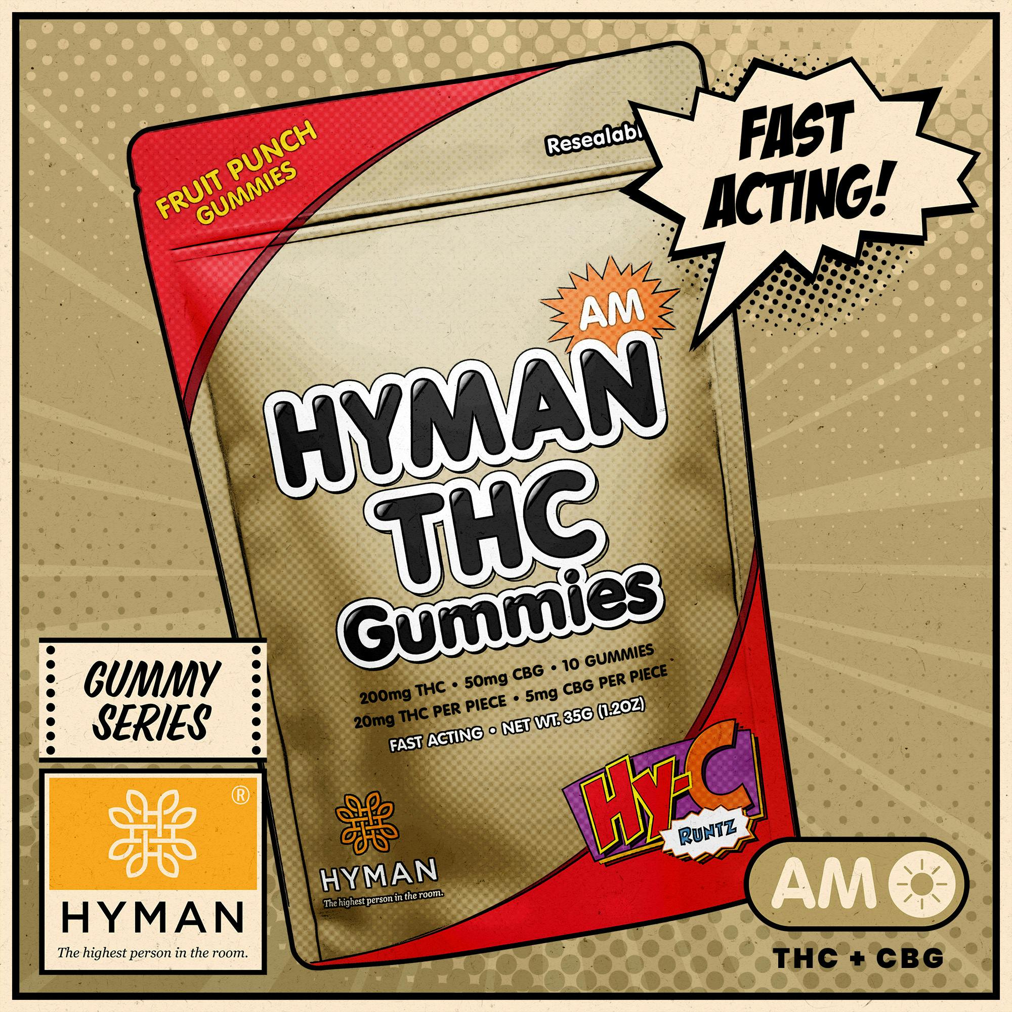HY-C Runtz | AM • Fast Acting 200mg Gummies | HYMAN | MED - image 1