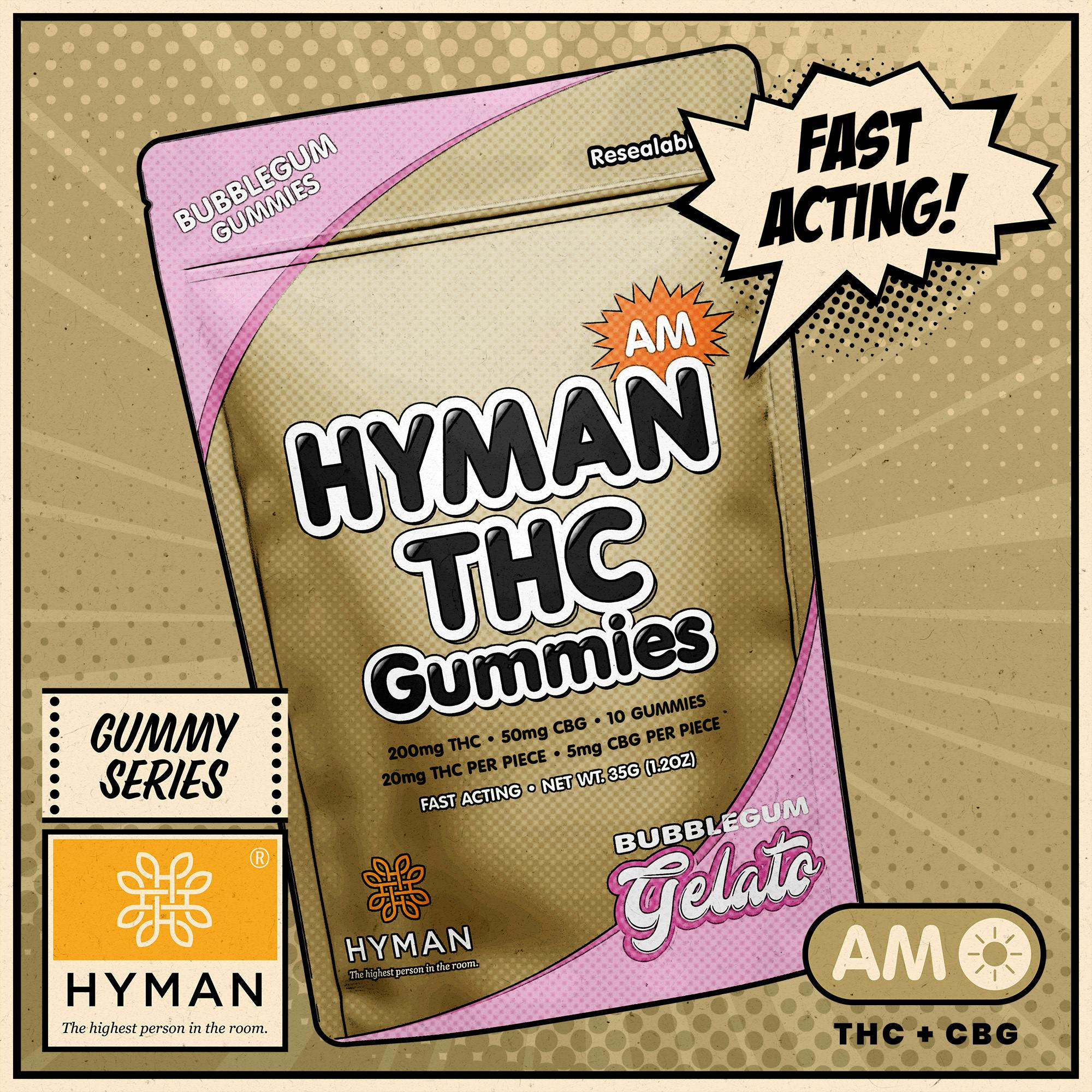 BubbleGum Gelato | AM • Fast Acting 200mg Gummies | HYMAN | MED - image 1