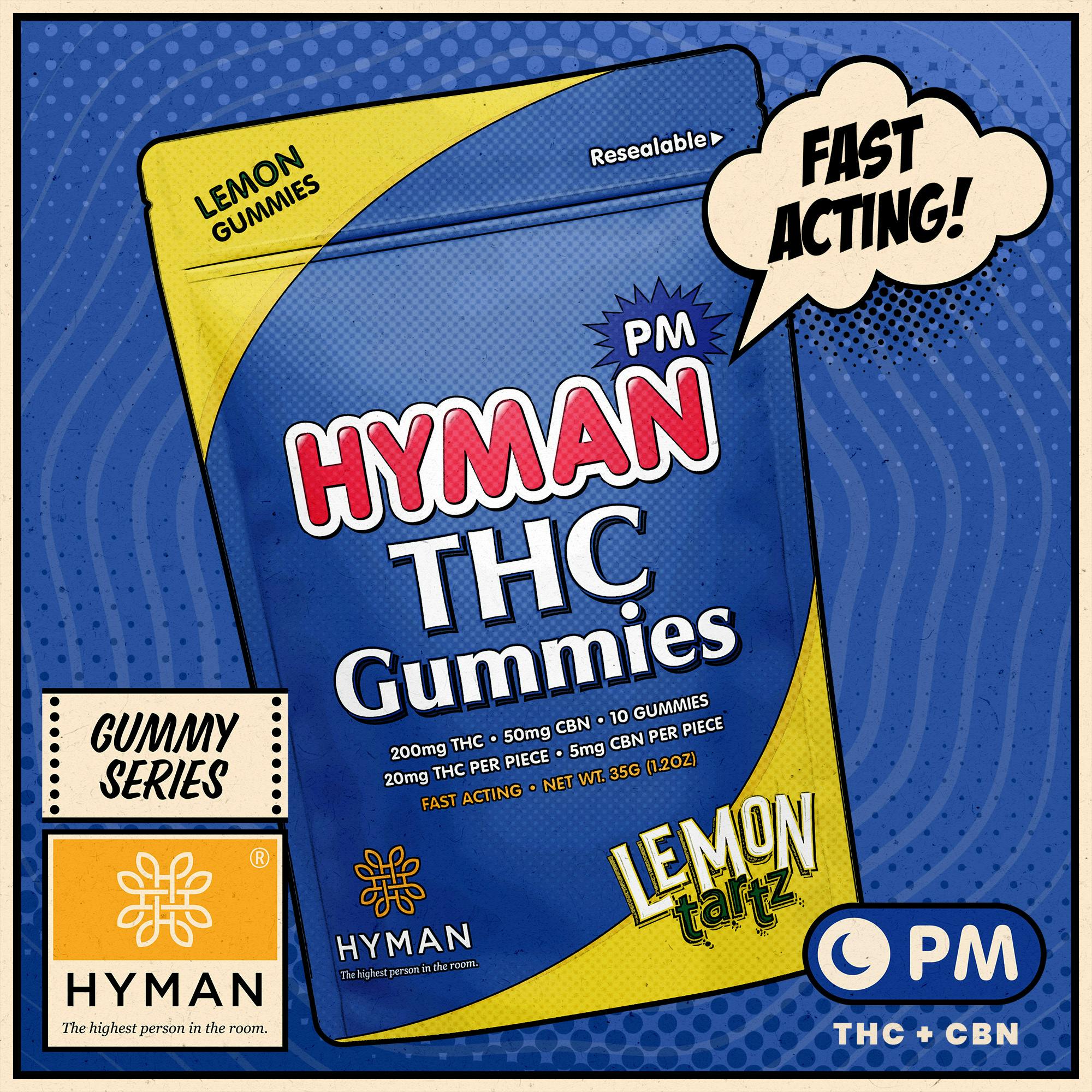 Lemon Tartz | PM • Fast Acting 200mg Gummies | HYMAN | REC - image 1