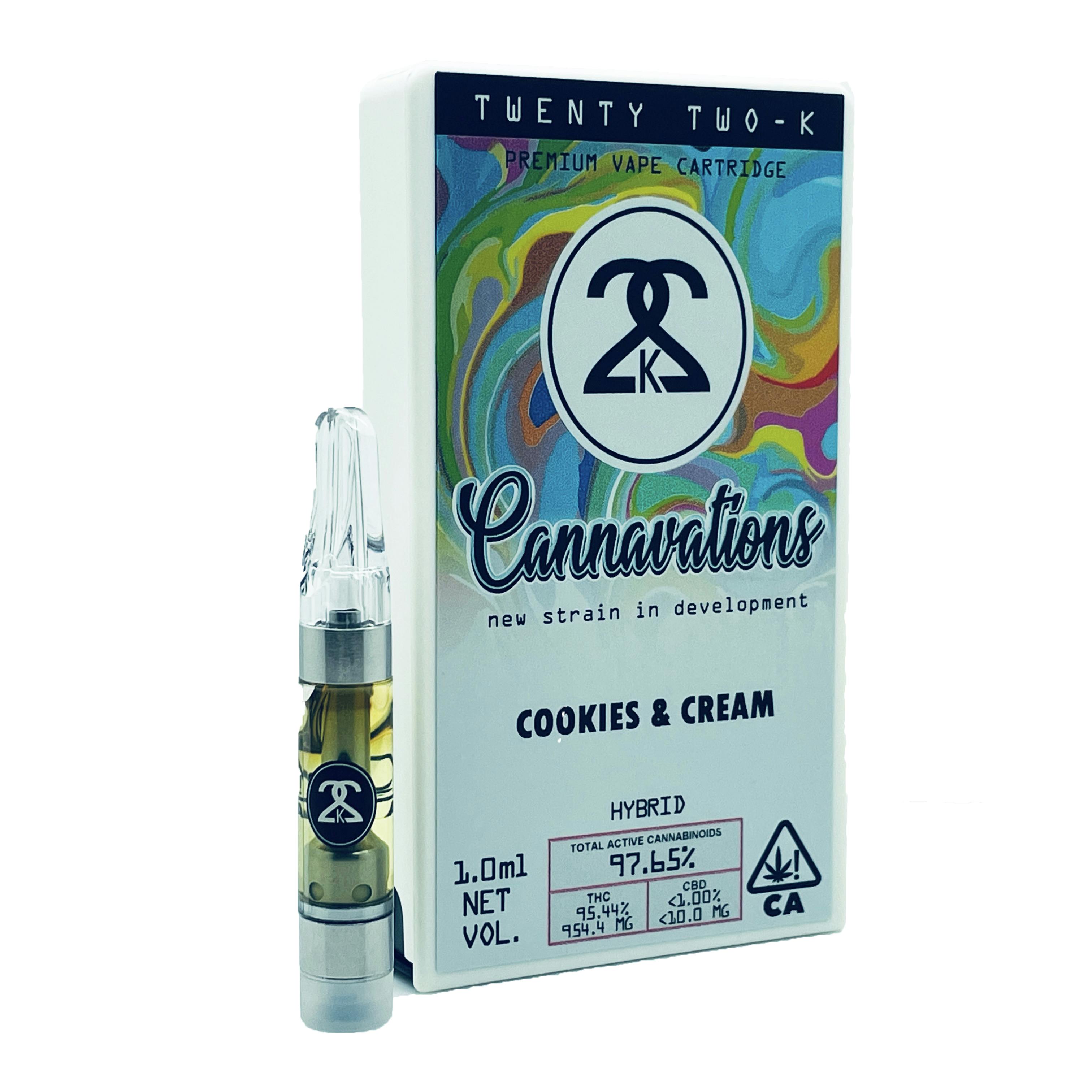 22K - Cannavations - Cookies and Cream - 1.0ml Cartridge - image 1
