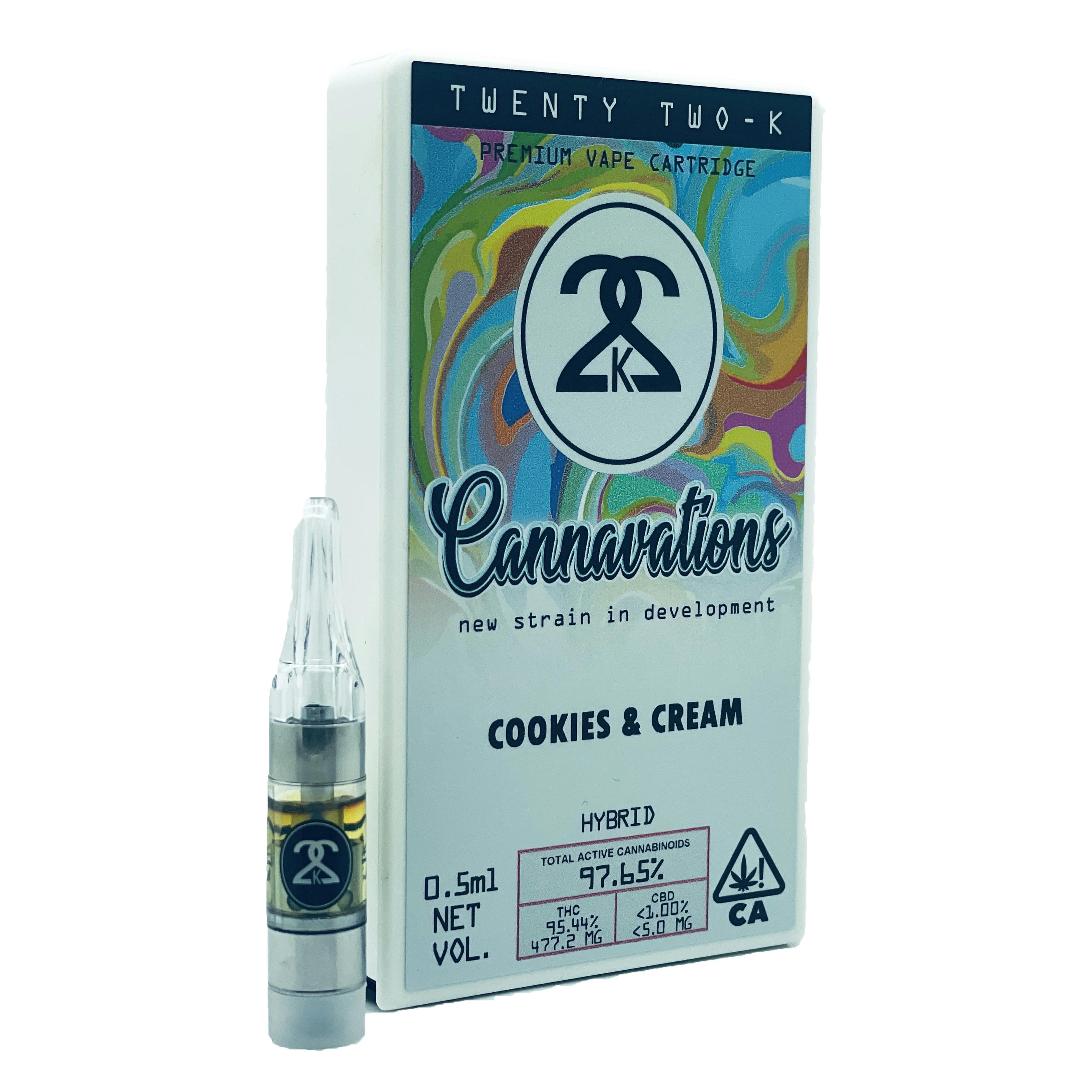 22K - Cannavations - Cookies and Cream - 0.5ml Cartridge - image 1