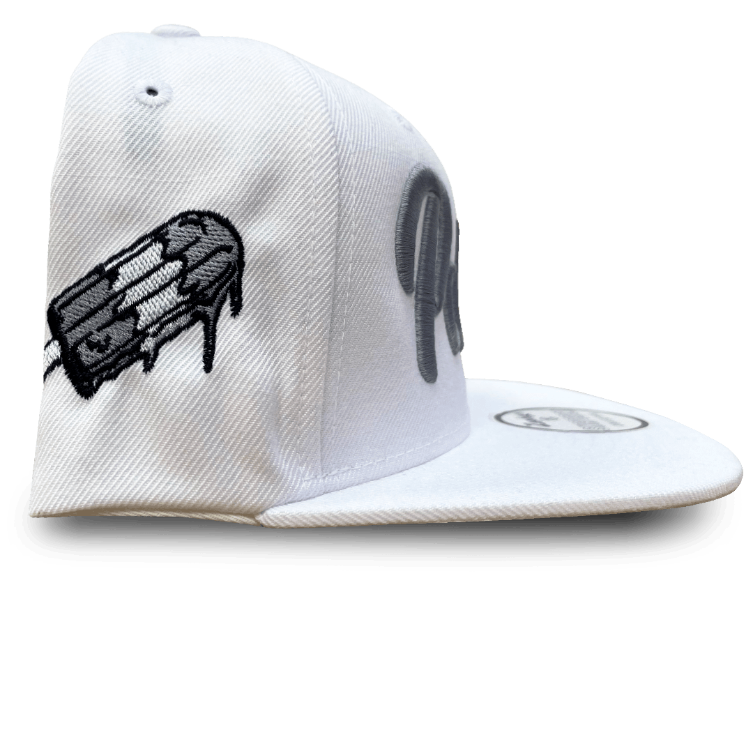 Paletas: White- Snapback Hat (Grey Wordmark) - image 2