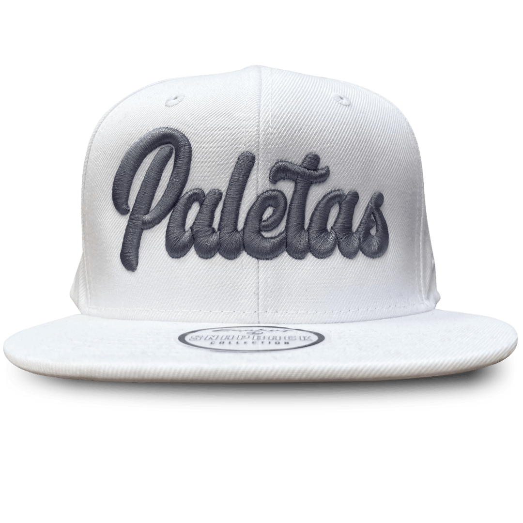 Paletas: White- Snapback Hat (Grey Wordmark) - image 1