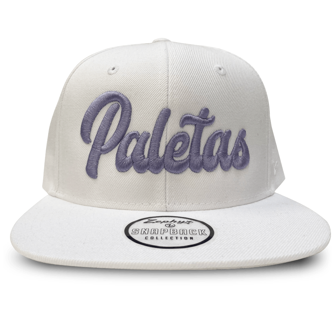 Paletas: White- Snapback Hat (Lilac Wordmark) - image 2