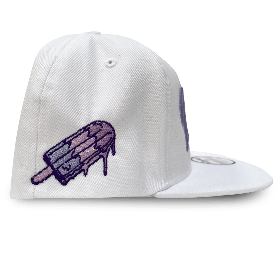 Paletas: White- Snapback Hat (Lilac Wordmark) - image 1