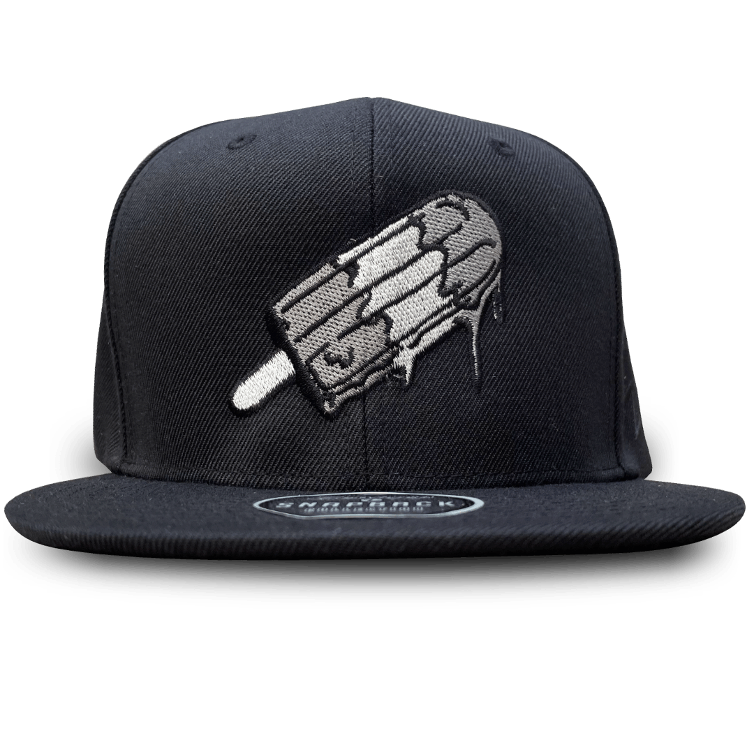 Paletas: Black- Snapback Hat (Grey Popsicle Logo) - image 1