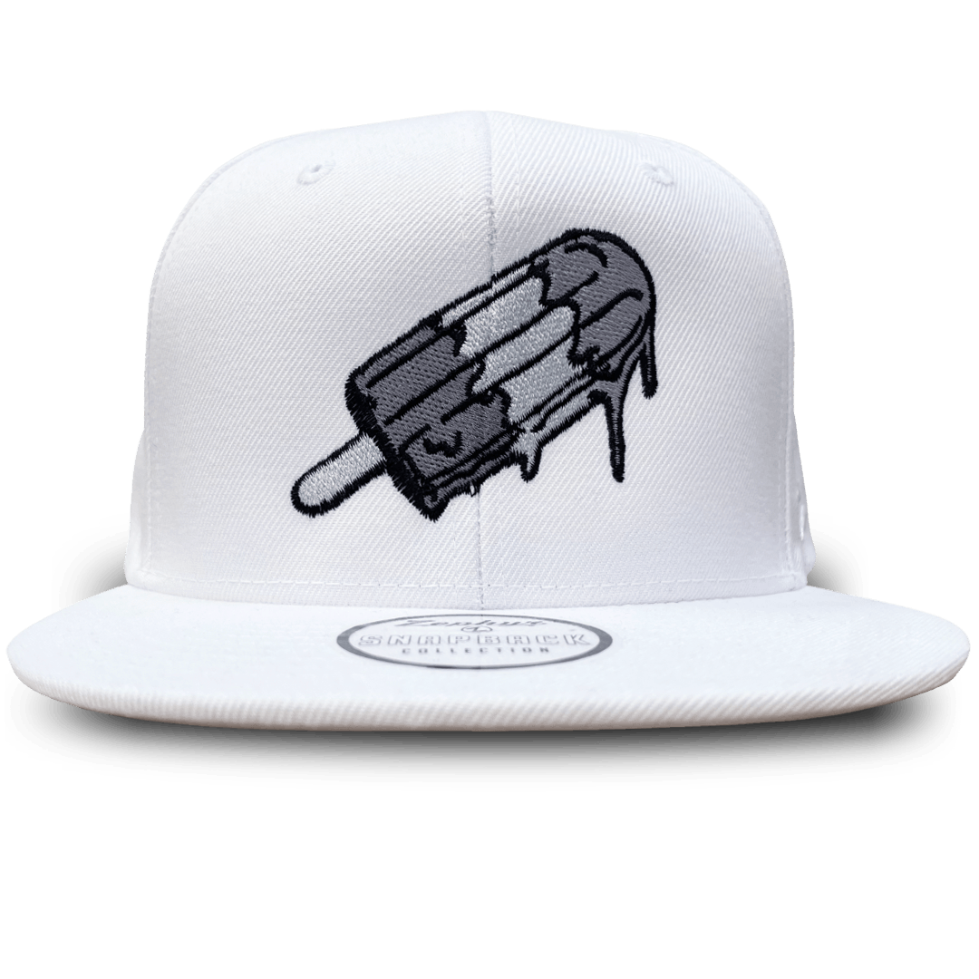 Paletas: White- Snapback Hat (Grey Popsicle Logo) - image 1