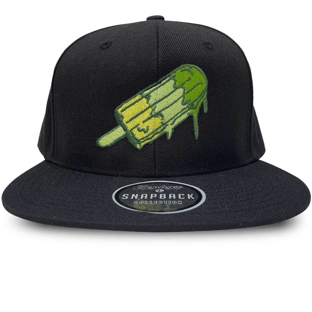 Paletas: Black- Snapback Hat (Green Popsicle Logo) - image 1