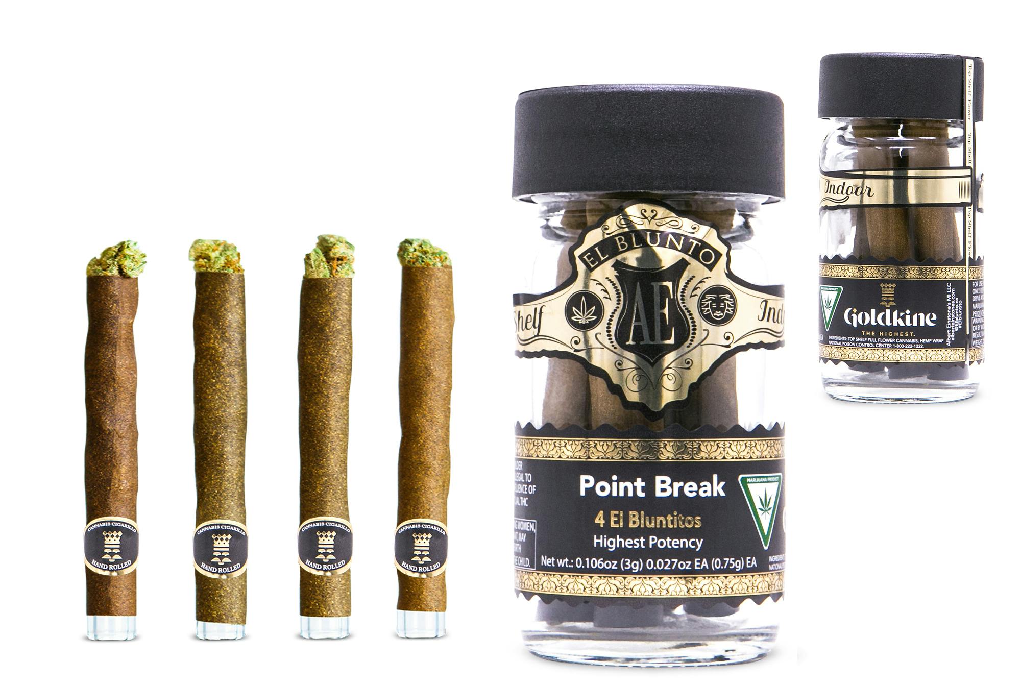 El Bluntito x Goldkine - 4-Pack - Point Break - 4 x .75G [Mini Blunt] - image 1