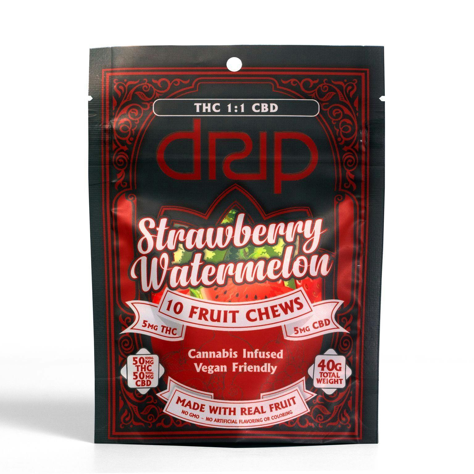 Fruit Chews - Strawberry Watermelon 1:1 50mgTHC 50mgCBD - image 2