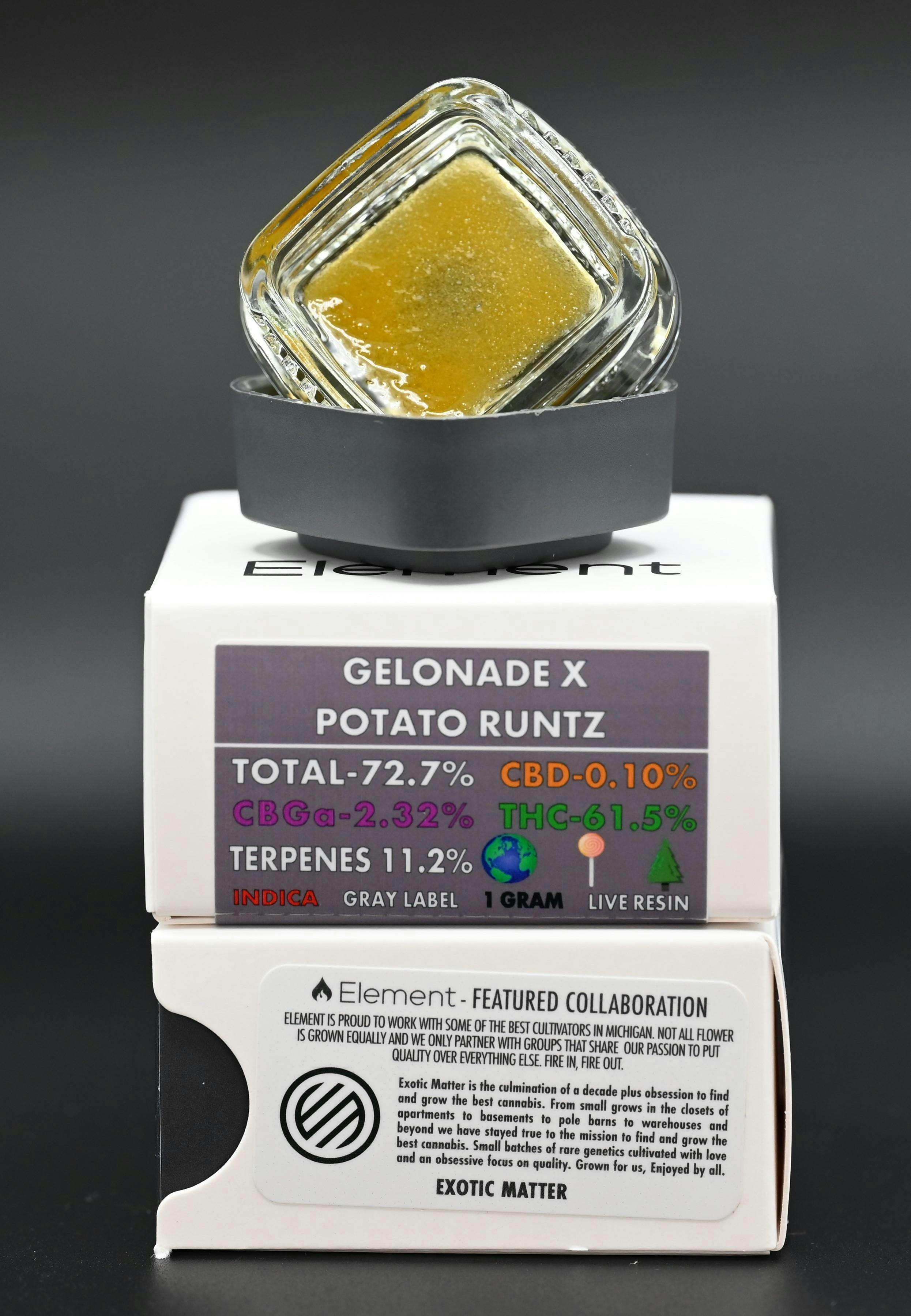 Element Live Resin 1G - Gelonade x Potato Runtz - image 1