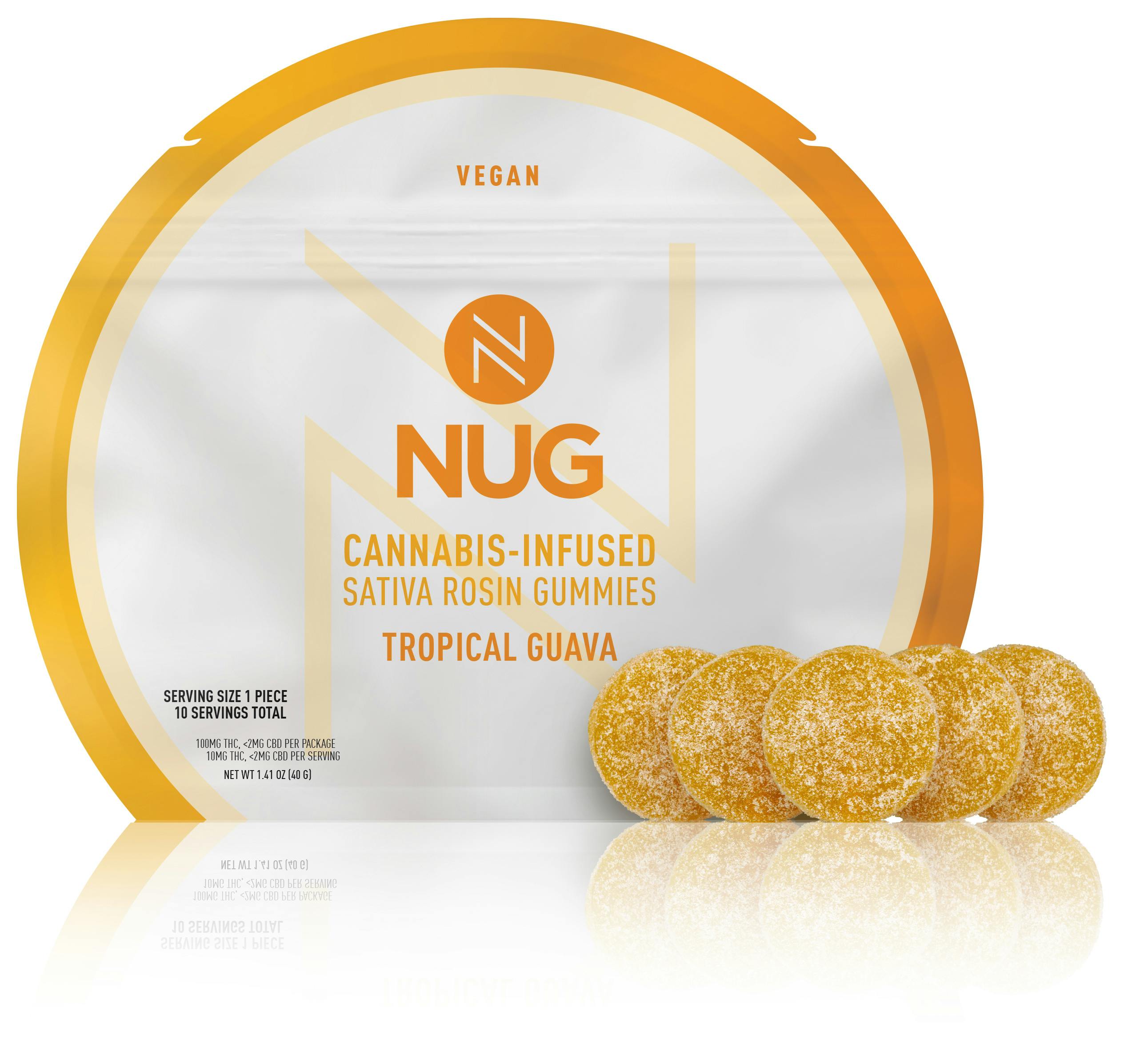 Uplifting Tropical Guava 100mg Sativa Rosin Gummies - image 1