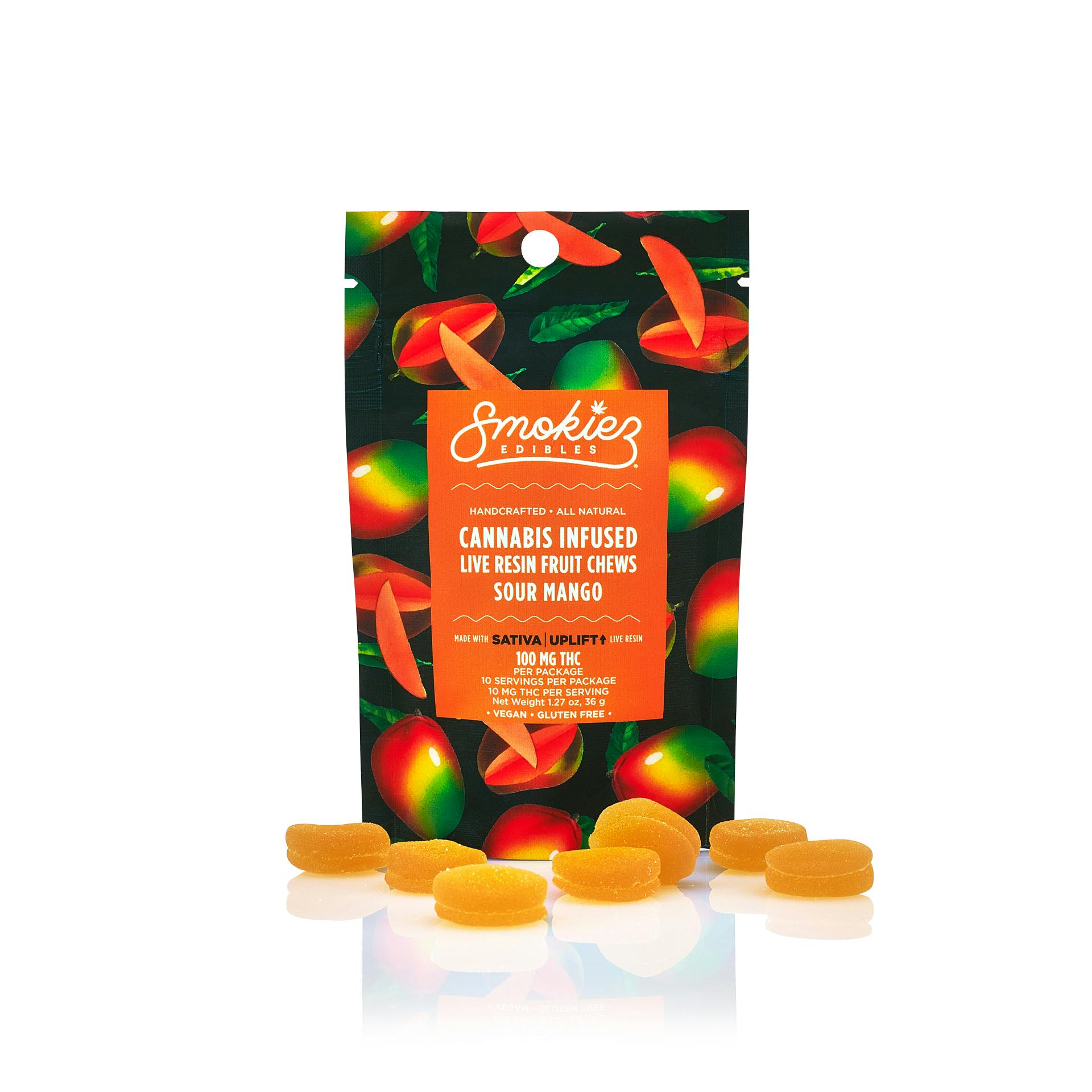Sour Mango Sativa 100mg Live Resin Fruit Chews - AZ - image 1