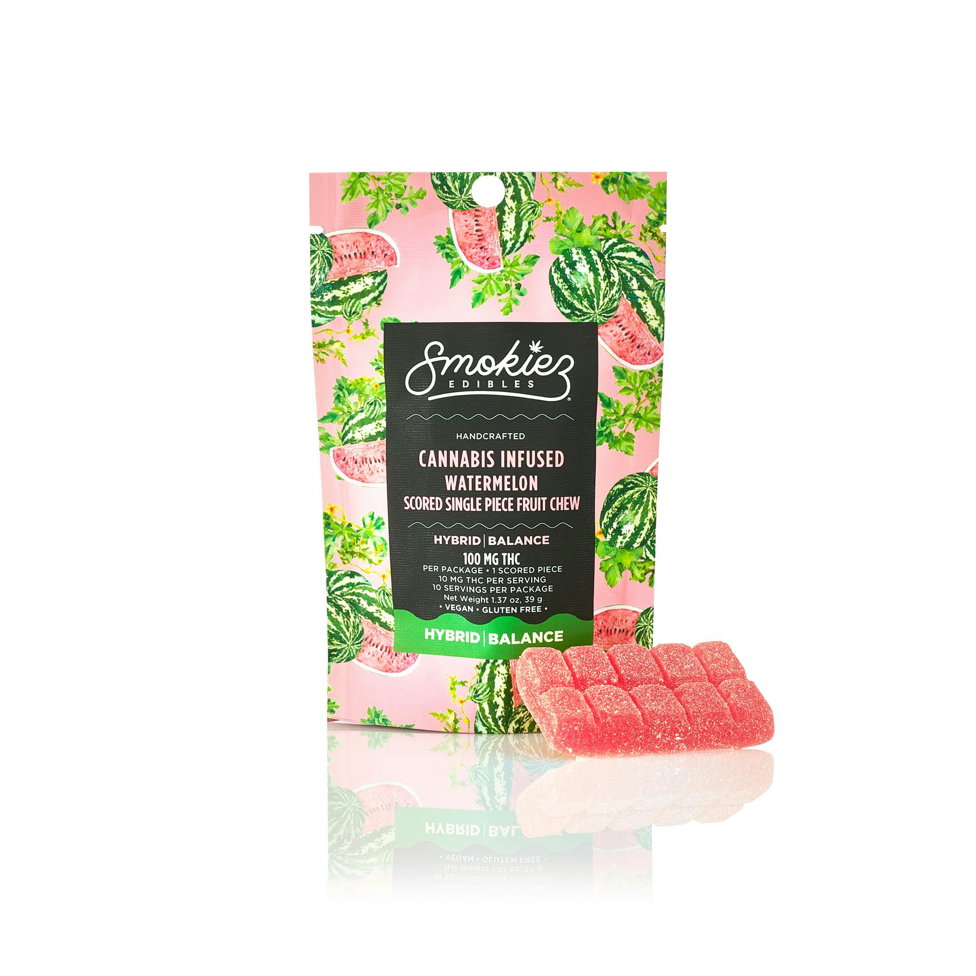 Hybrid Watermelon 100mg THC Fruit Chews - Scored Single Piece - AZ - image 1
