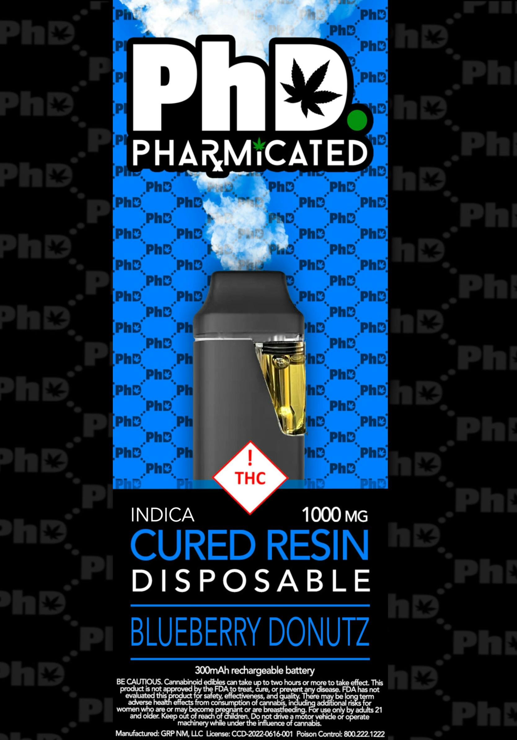 PhD Disposable Cured Resin Vape Cart - Blueberry Donutz (I) - image 1