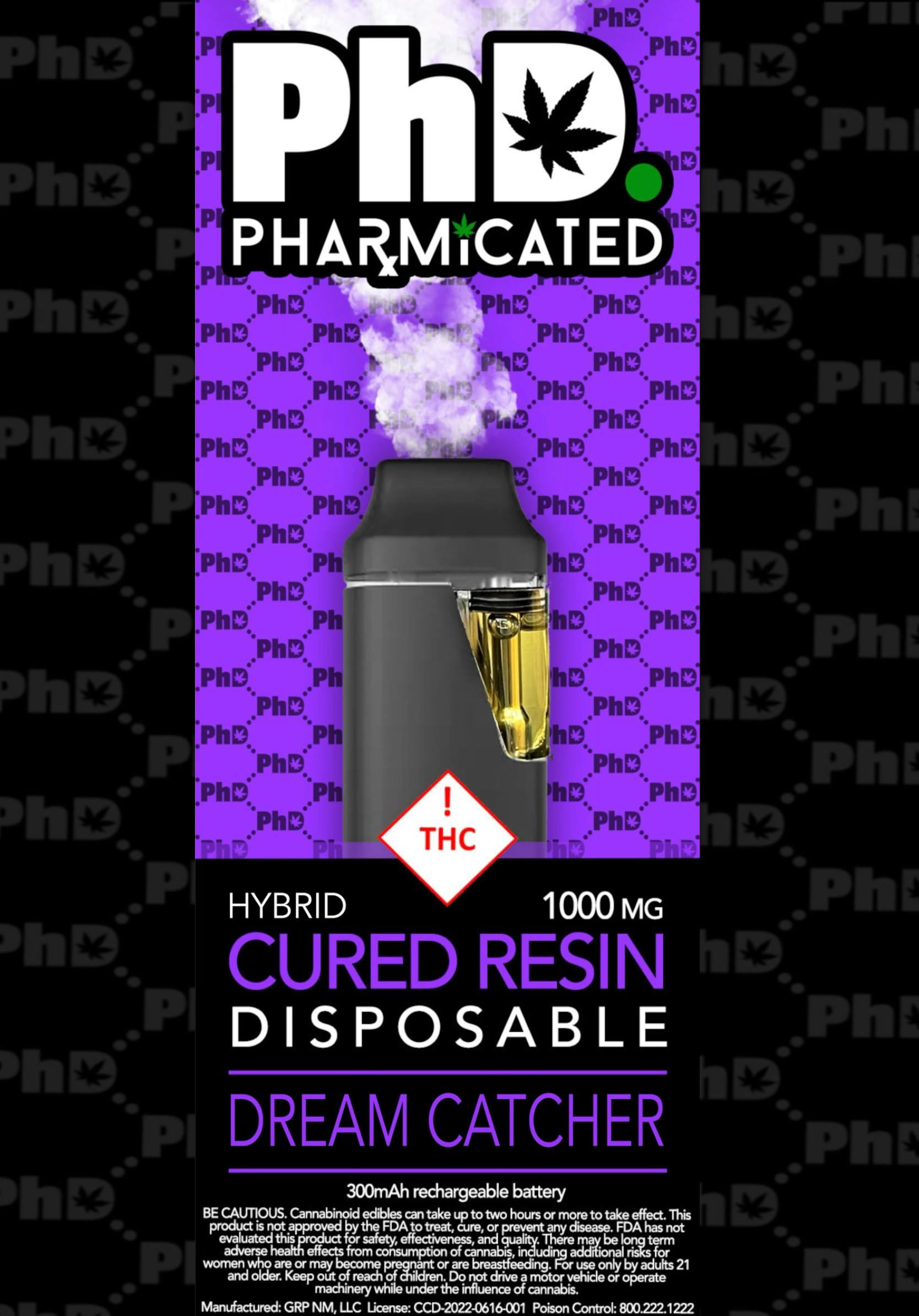 PhD Disposable Cured Resin Vape Cart - Dreamcatcher (H) - image 1