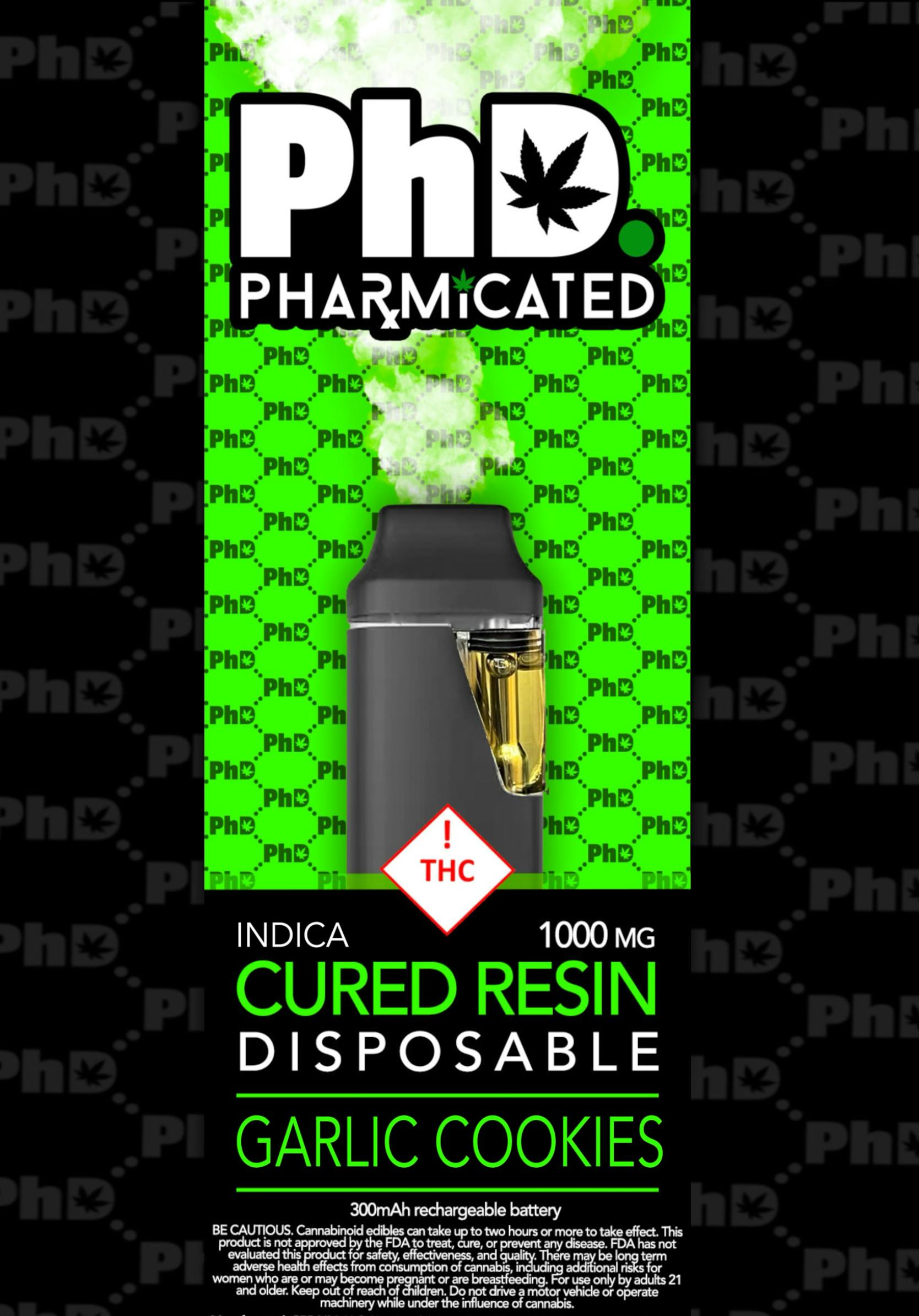 PhD Disposable Cured Resin Vape Cart - Garlic Cookies (I) - image 1