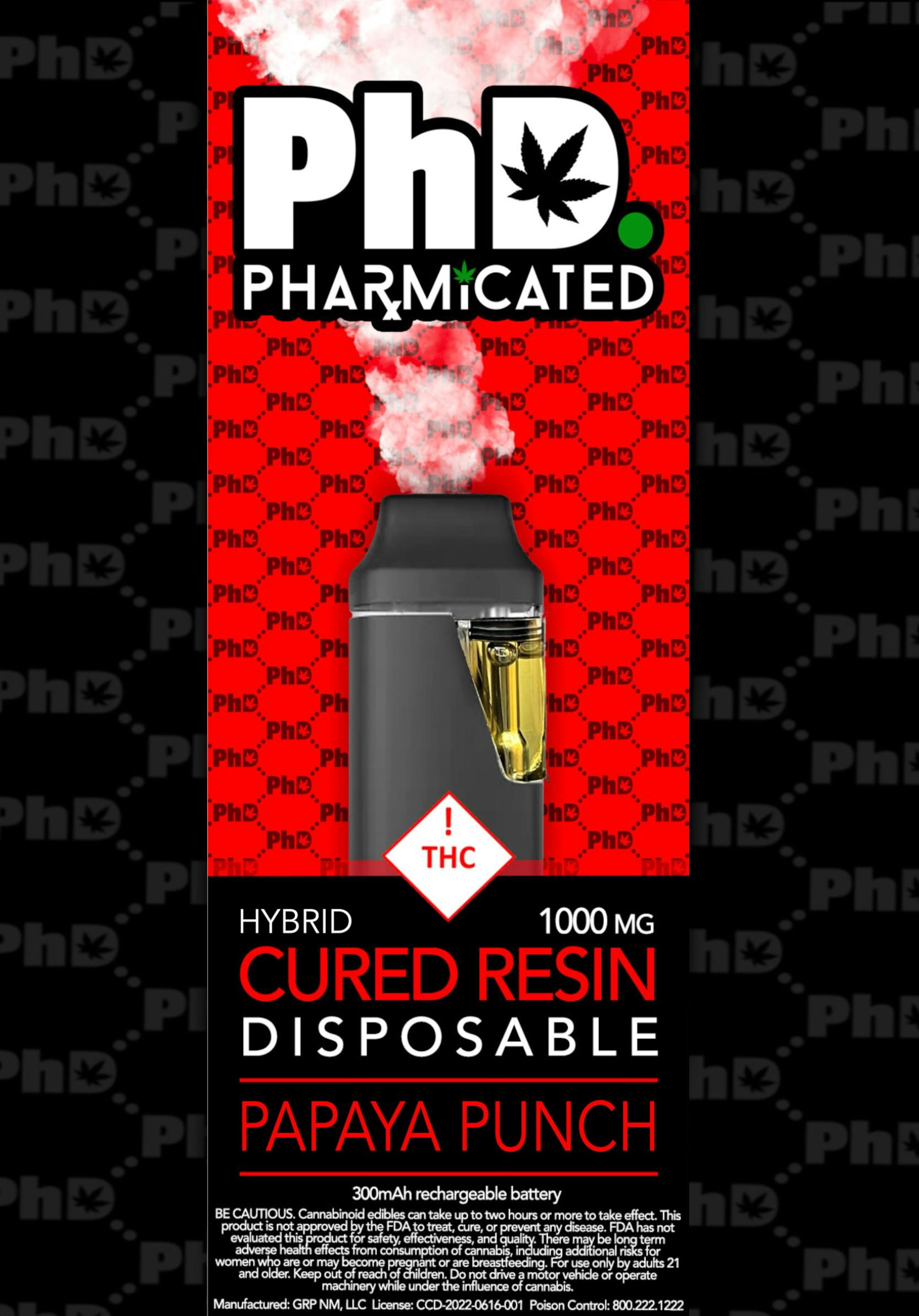 PhD Disposable Cured Resin Vape Cart - Papaya Punch (H) - image 1