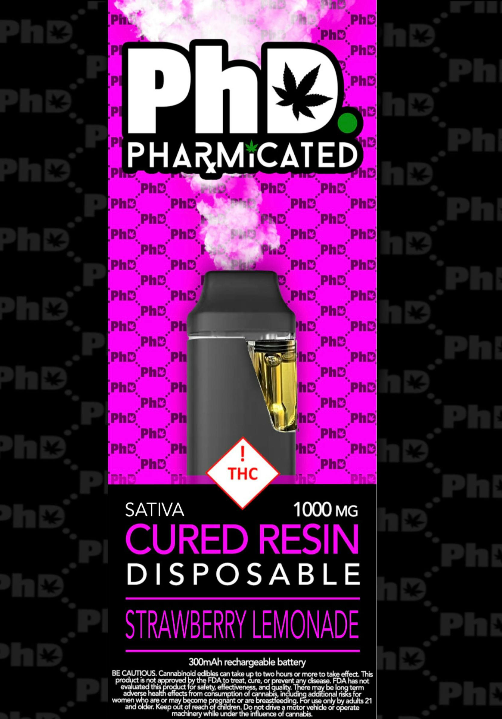 PhD Disposable Cured Resin Vape Cart - Strawberry Lemonade (I) - image 1