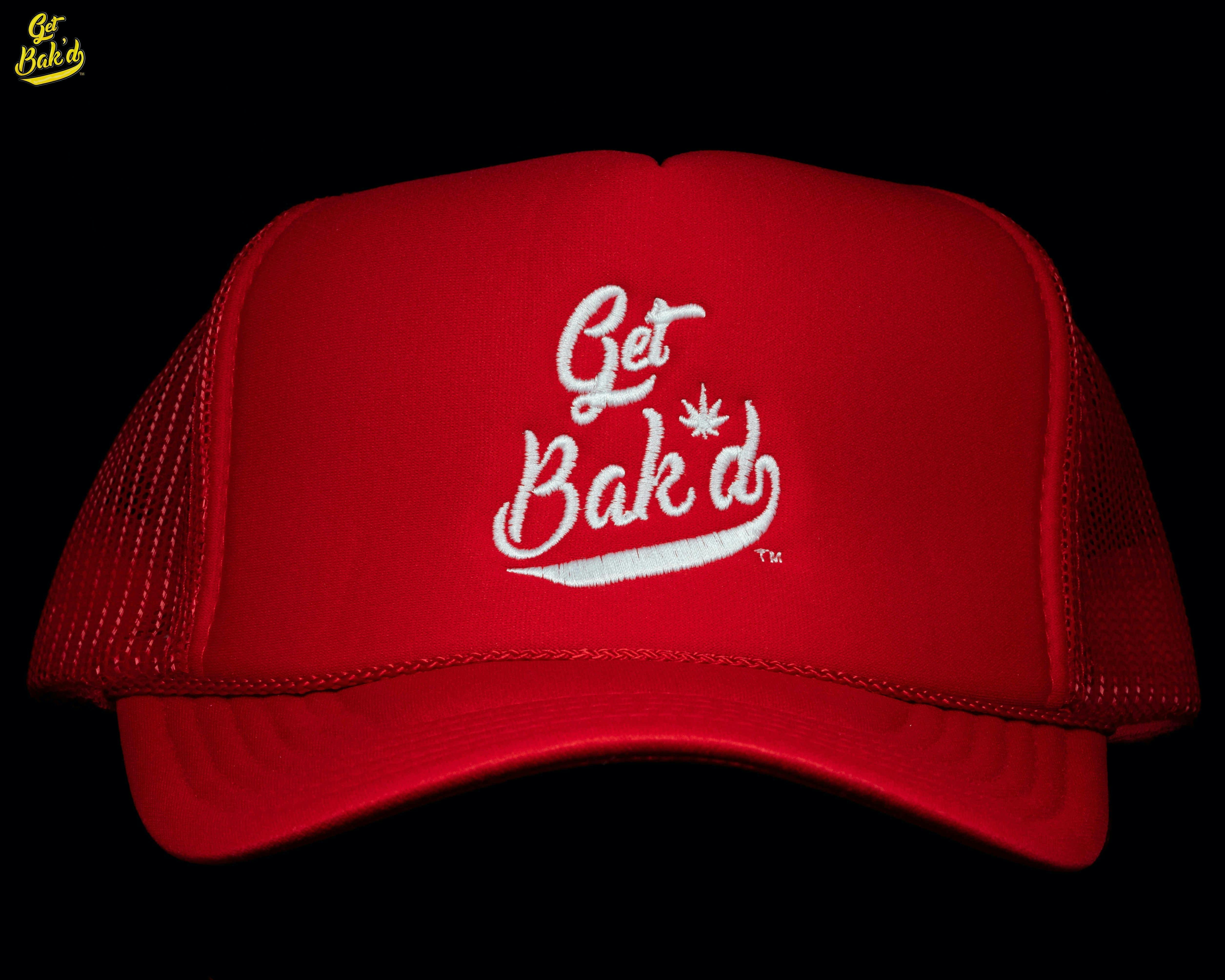 Get Bak'd Spirit Mesh Trucker Snapback Hat (Red) - image 1