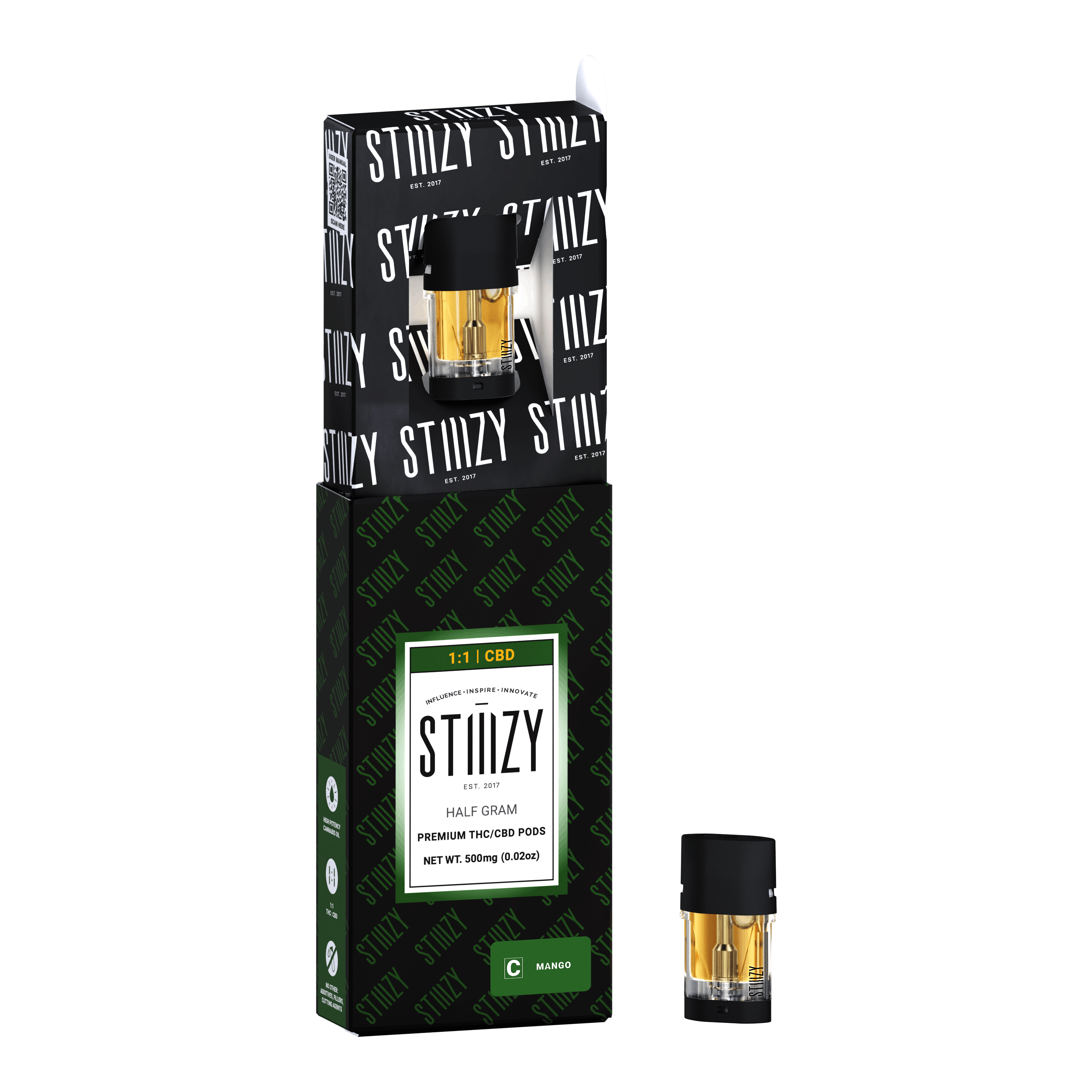 Vape - MANGO - 1:1 (CBD/THC) PREMIUM POD .5G - IL - image 3
