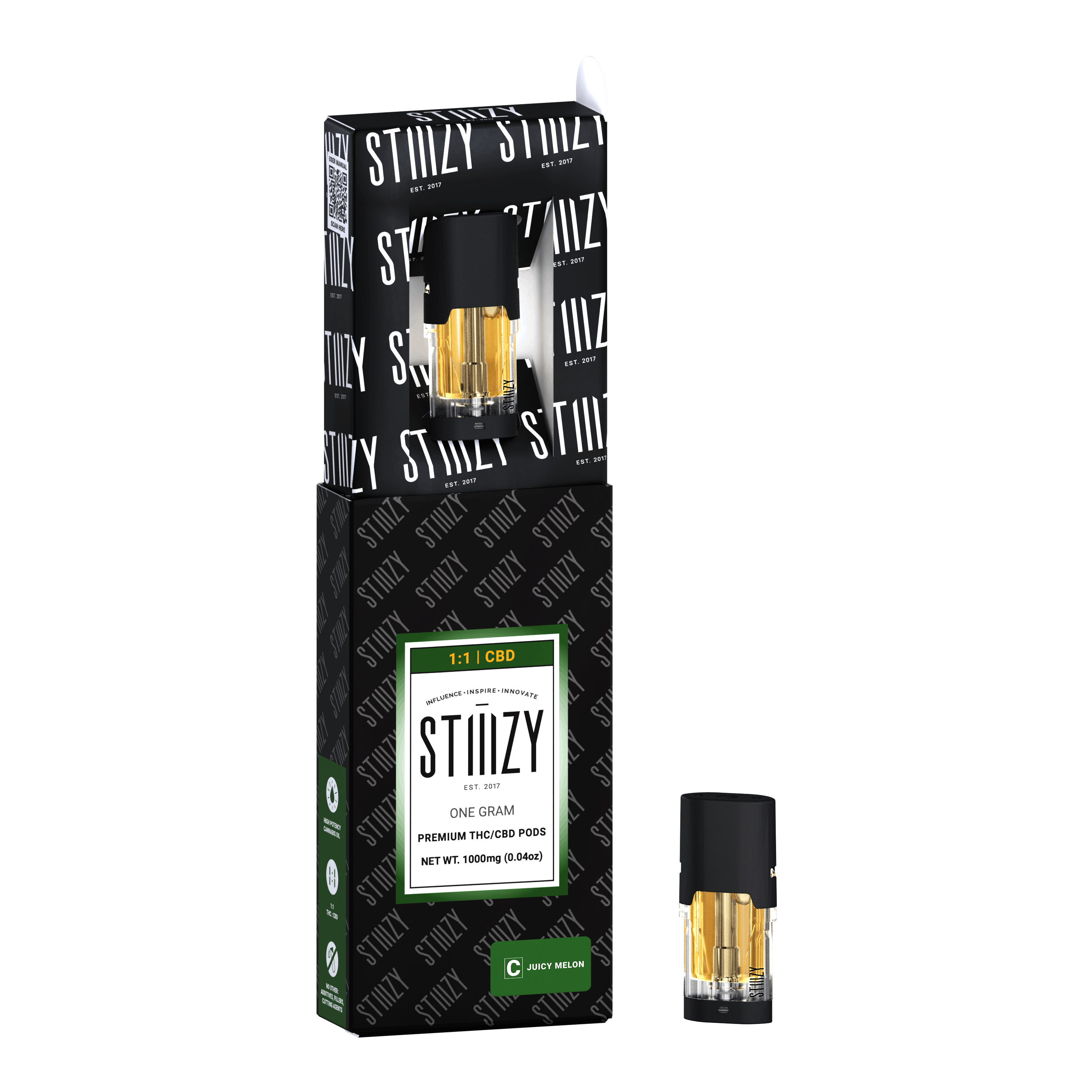 Vape - JUICY MELON - 1:1 (CBD/THC) PREMIUM POD 1G - IL - image 3