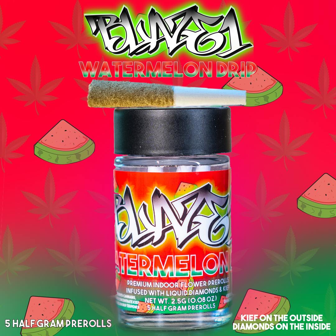 Blaze1 - Watermelon Drip Infused Preroll Kief Coated High Quality Indoor - image 1