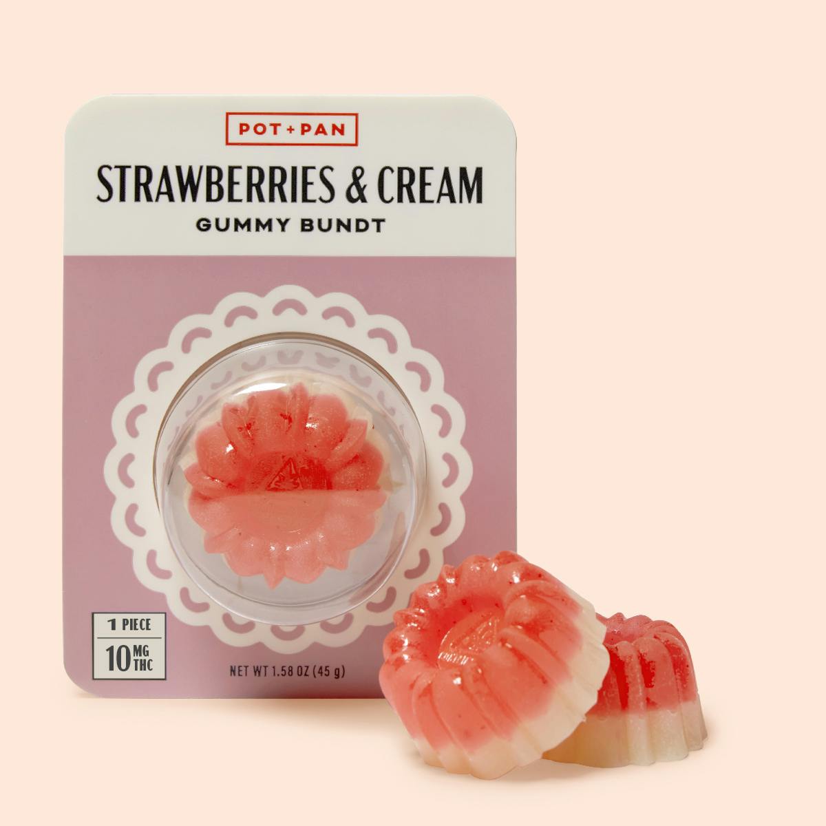 Pot + Pan | Strawberries & Cream Gummy Bundt | 1 piece (10mg) - image 1