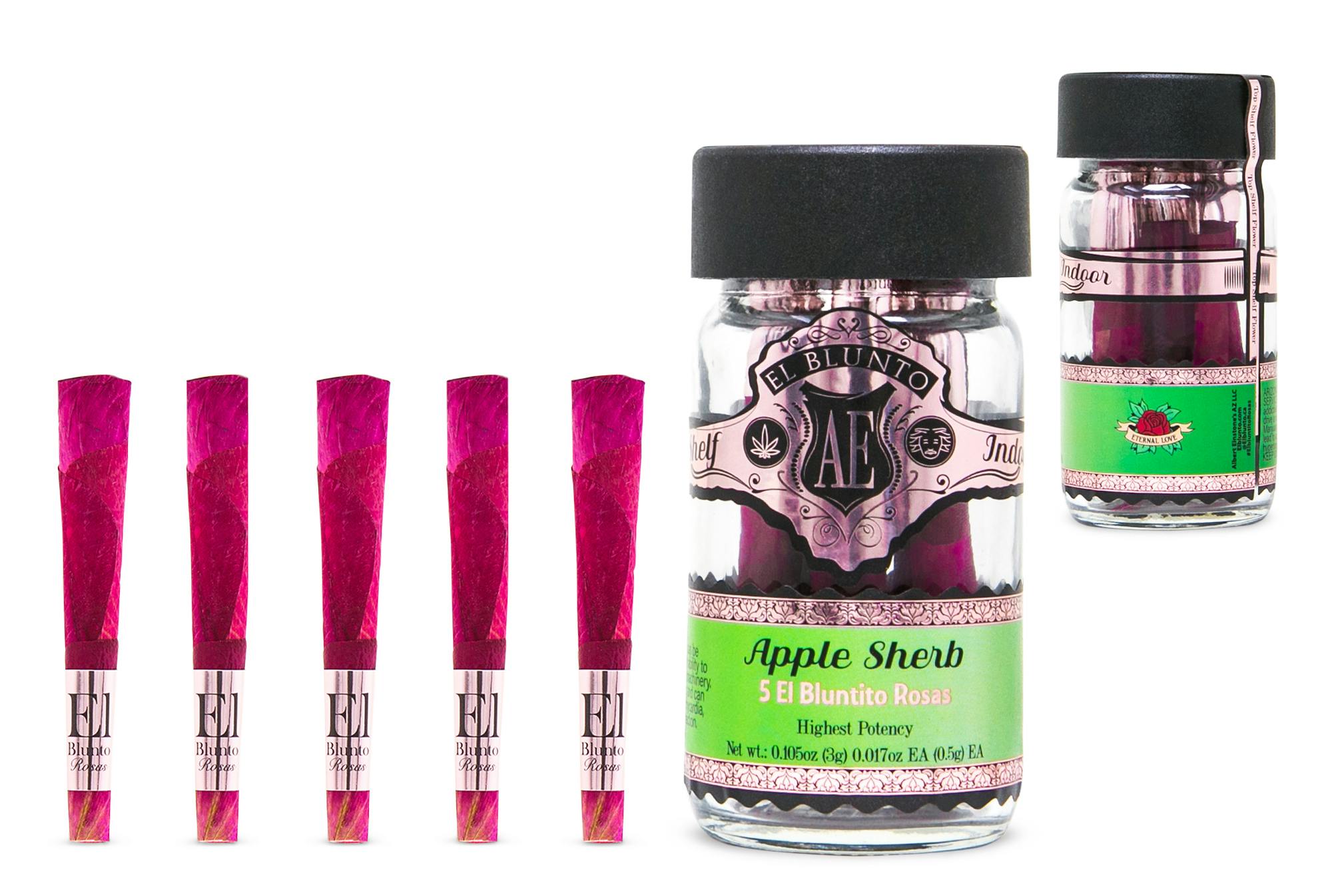 El Bluntito 5-Pack Rosas - Apple Sherb - 5 x 0.5G [Mini Rose Joints] - image 1