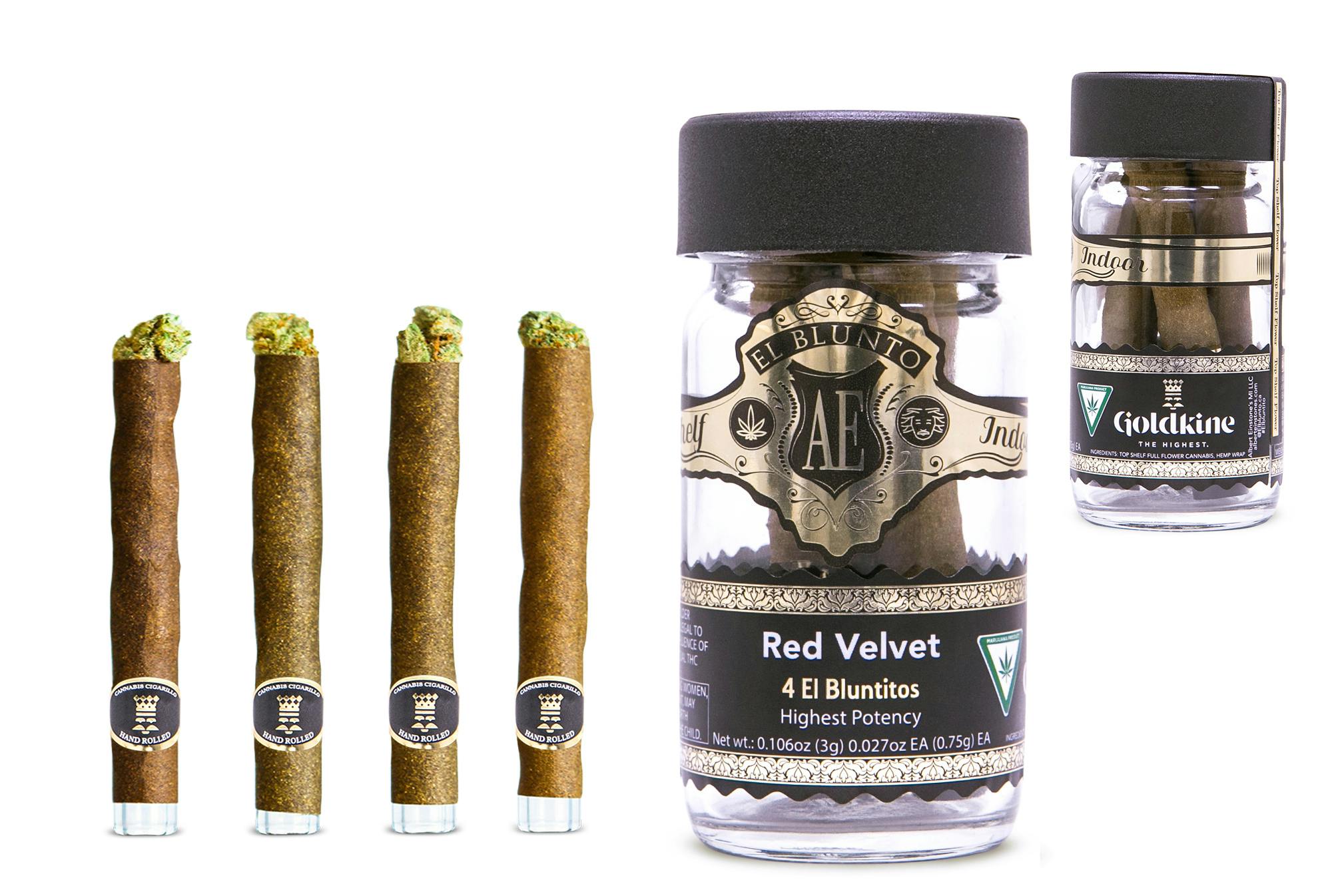 El Bluntito x Goldkine - 4-Pack - Red Velvet - 4 x .75G [Mini Blunt] - image 1