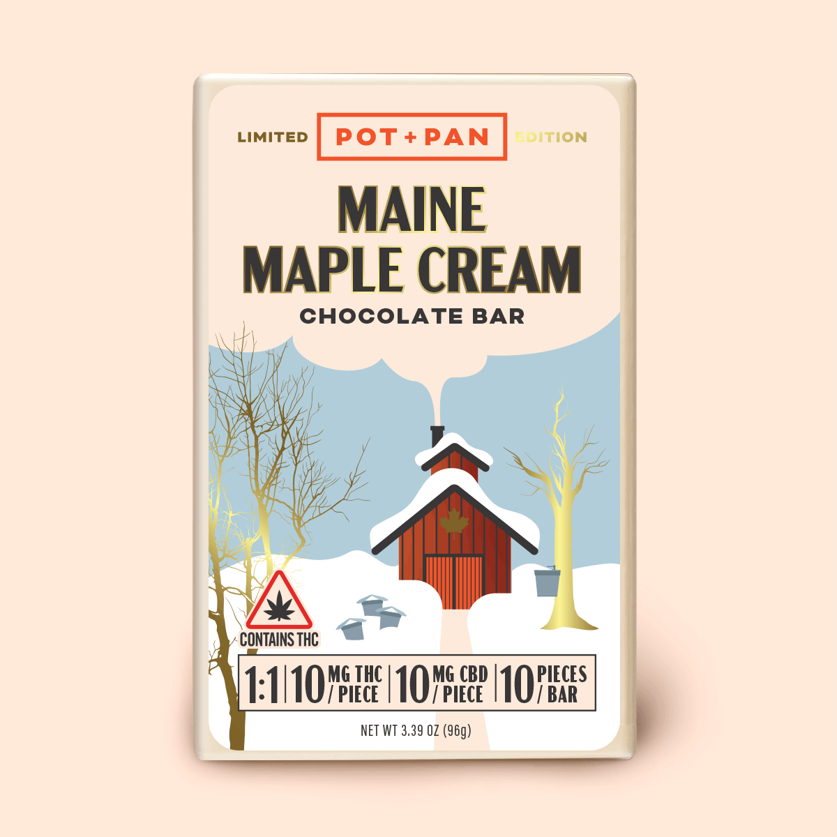 Pot + Pan | Maine Maple Cream Bar | 10 pieces (10mg THC: 10mg CBD) - image 1