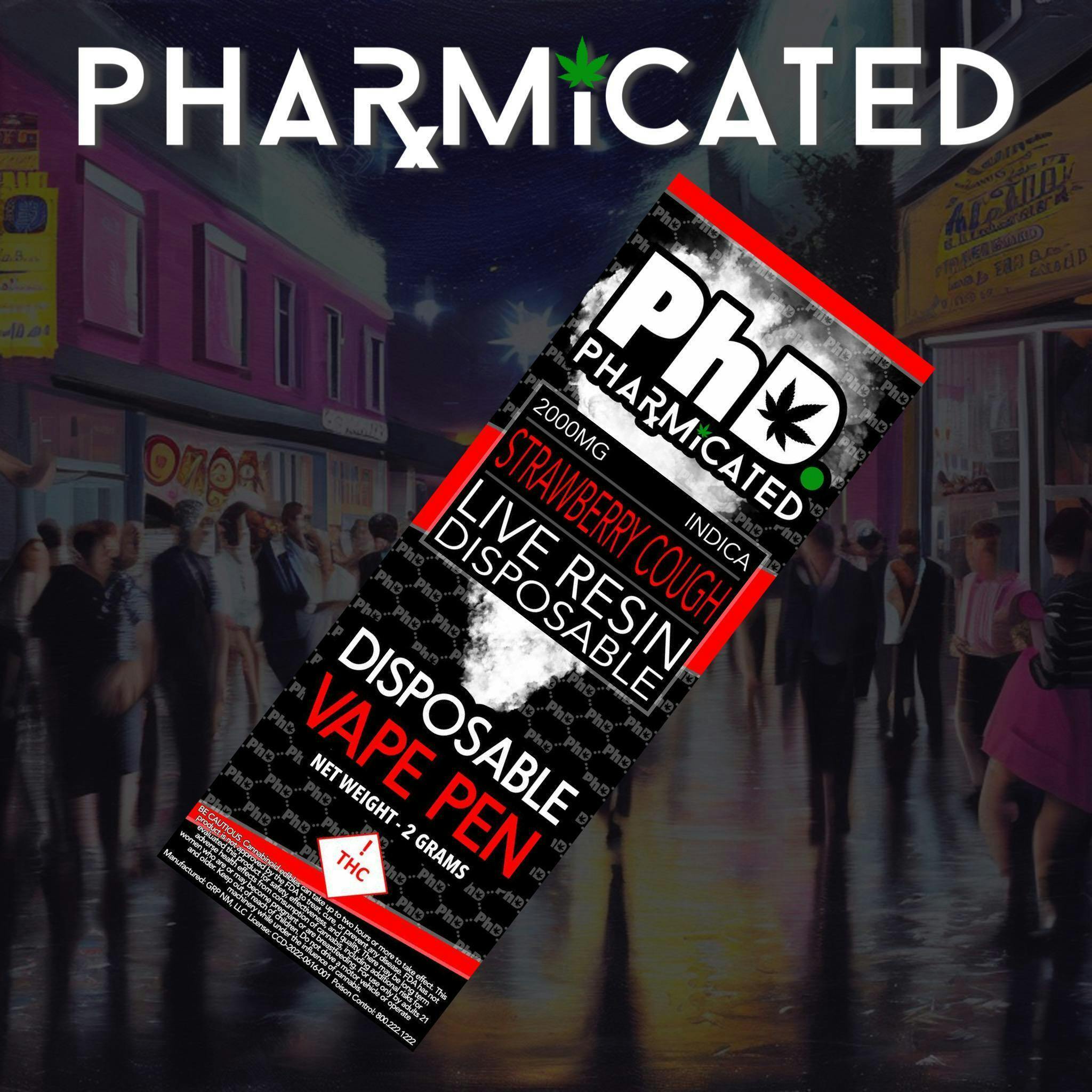 PhD 2 Gram Disposable Resin Vape Cart - Strawberry Cough (S) - image 1