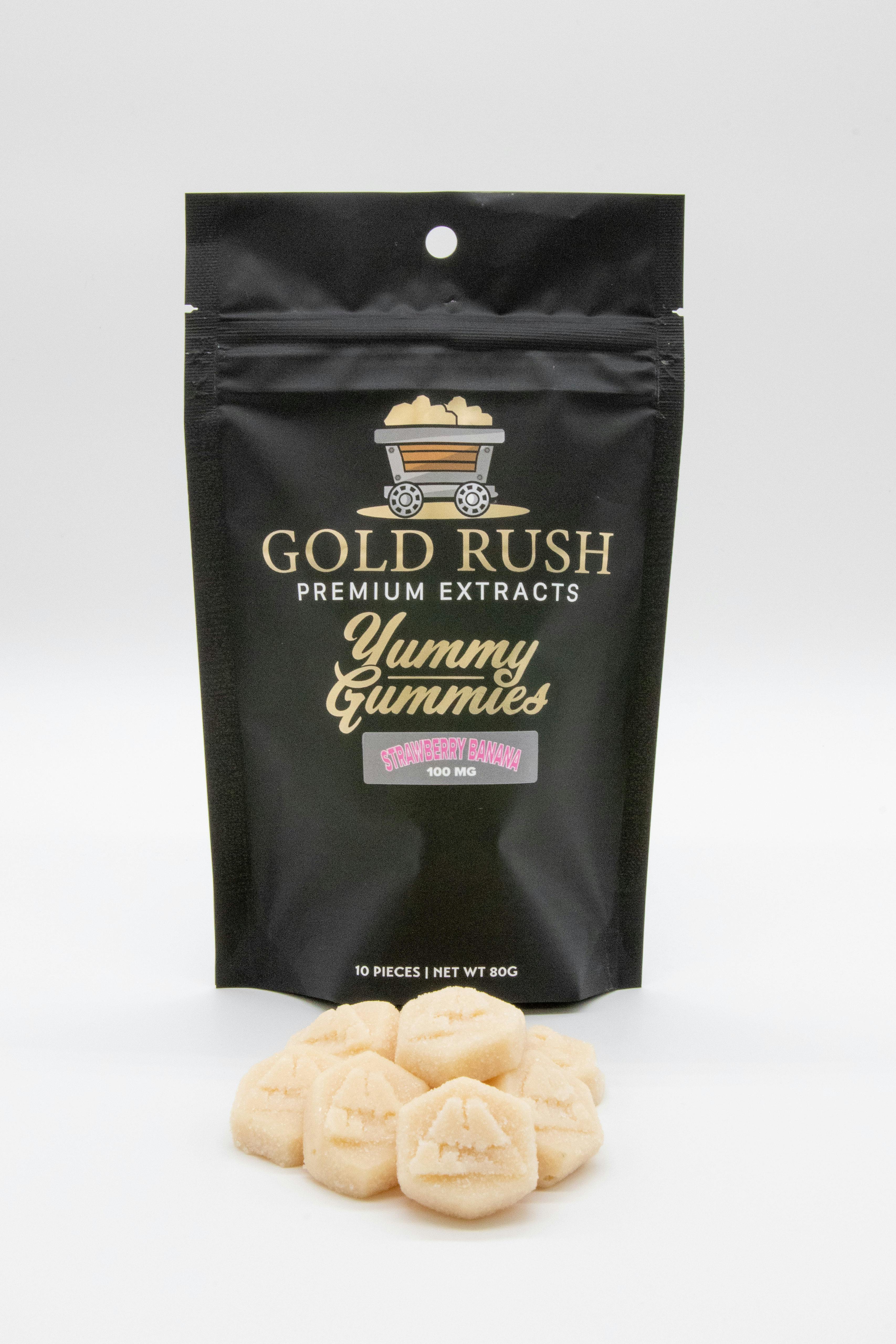 Gold Rush Strawberry Banana Yummy Gummies 100mg-10pk - image 1