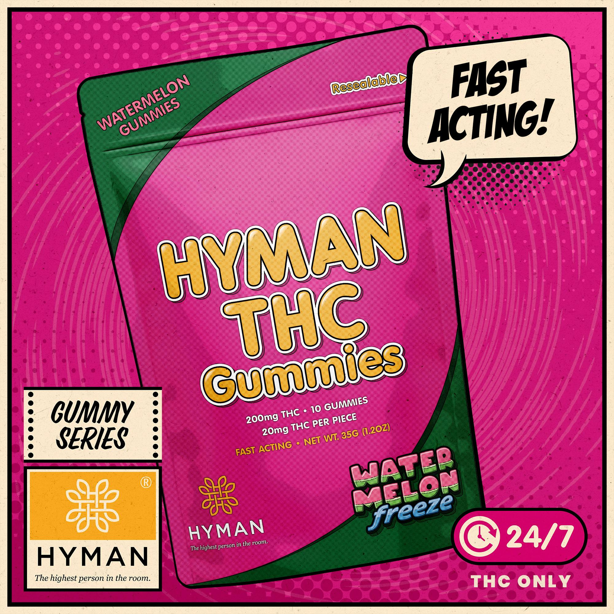 WaterMelon Freeze | ALL DAY • Fast Acting 200mg Gummies | HYMAN | MED - image 1