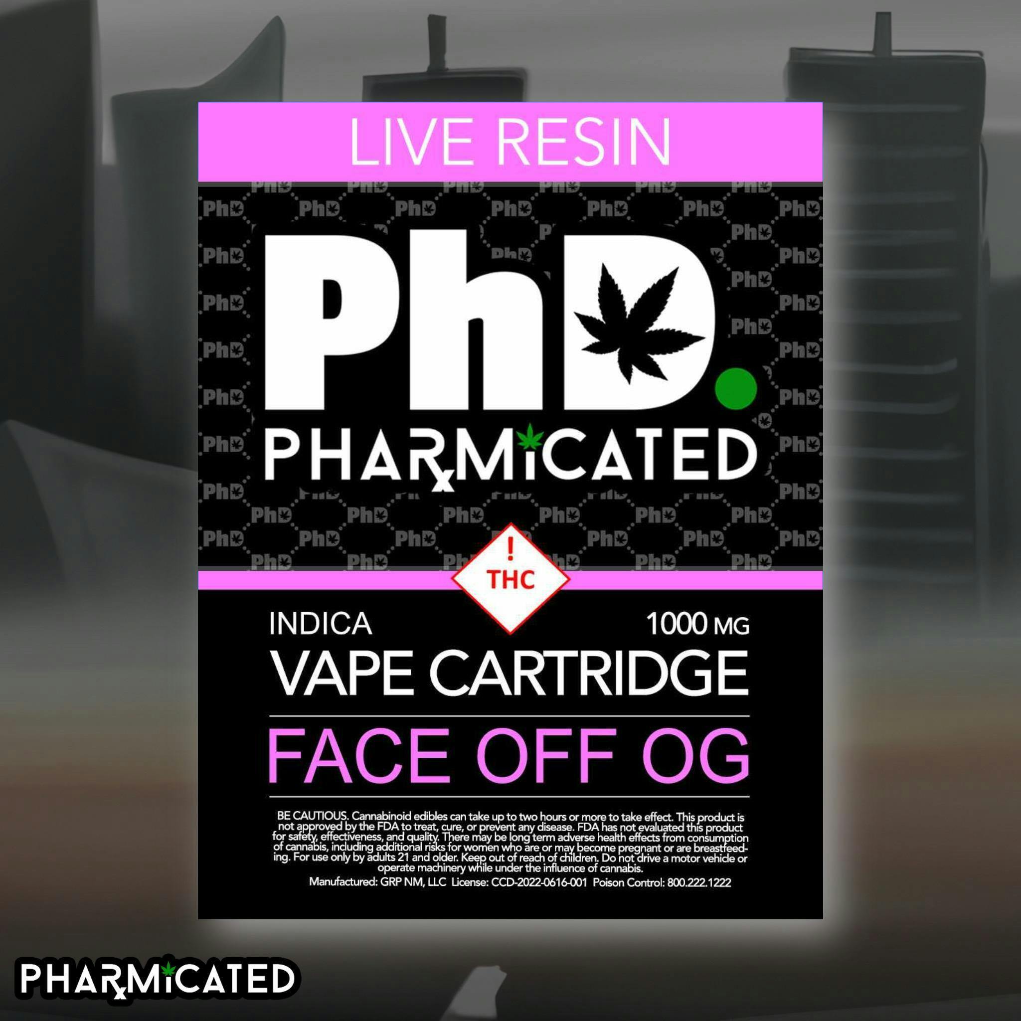 PhD 510 Thread Resin Vape Cart - Face Off OG (I) - image 1