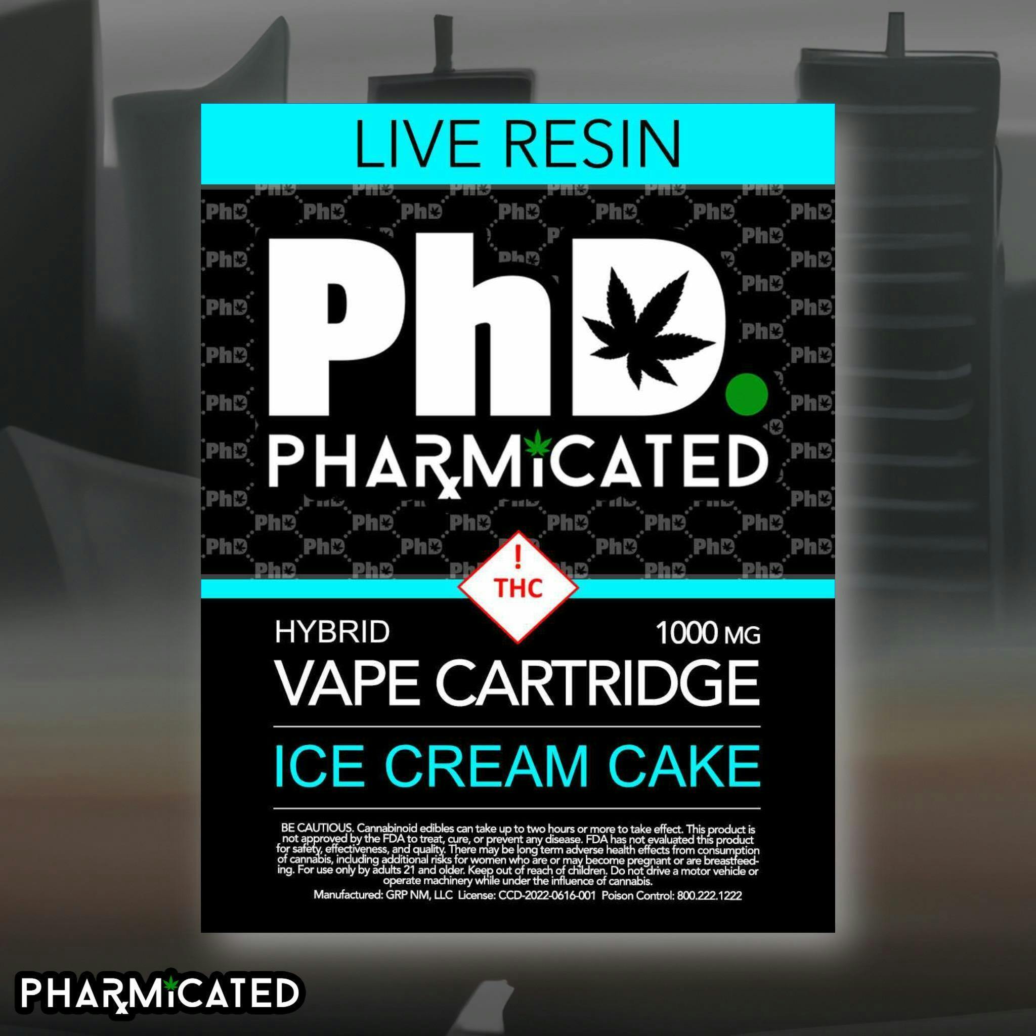 PhD 510 Thread Resin Vape Cart - Ice Cream Cake (H) - image 1