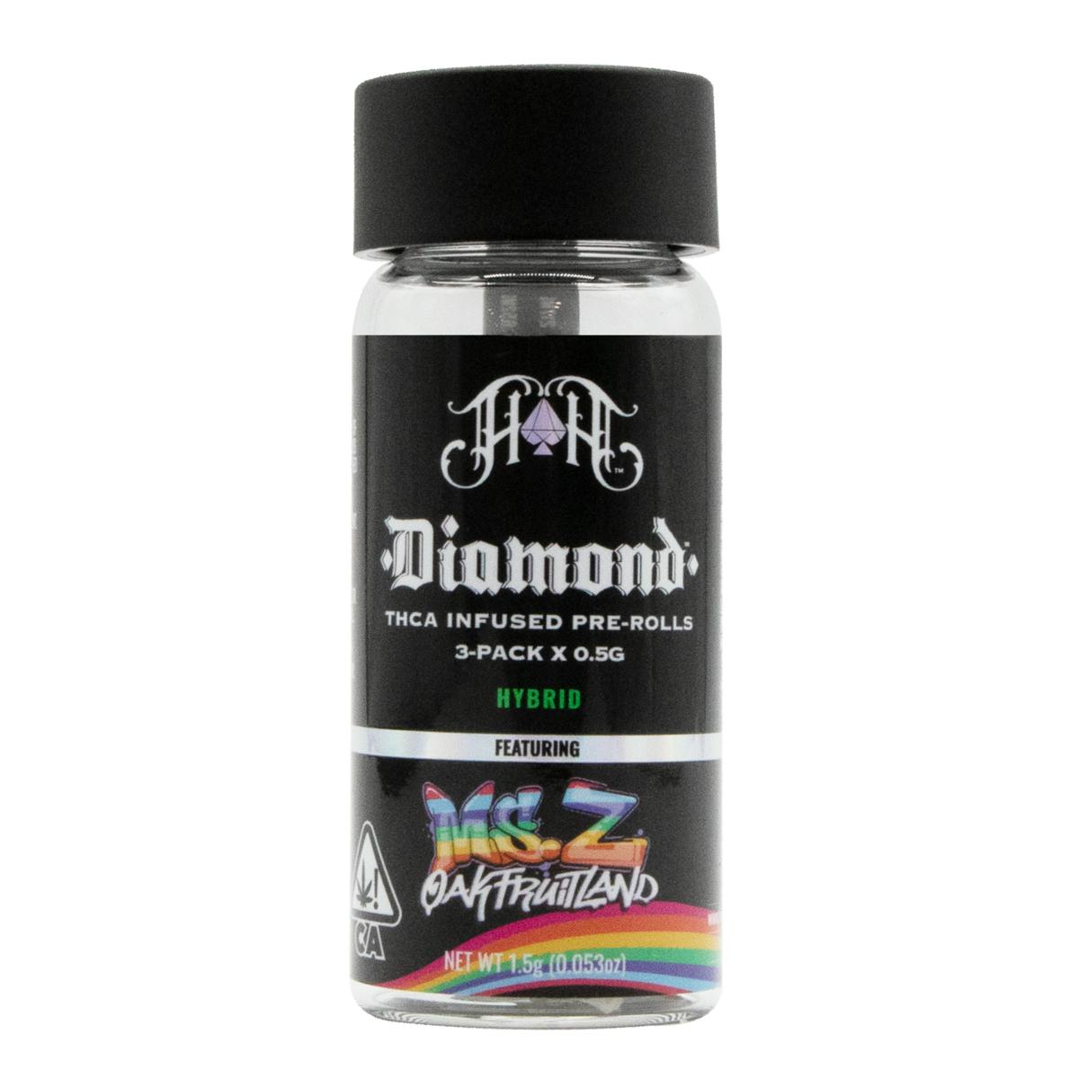 3-Pack Diamond Infused Pre-Roll: OakFruitland: Ms. Z - image 1