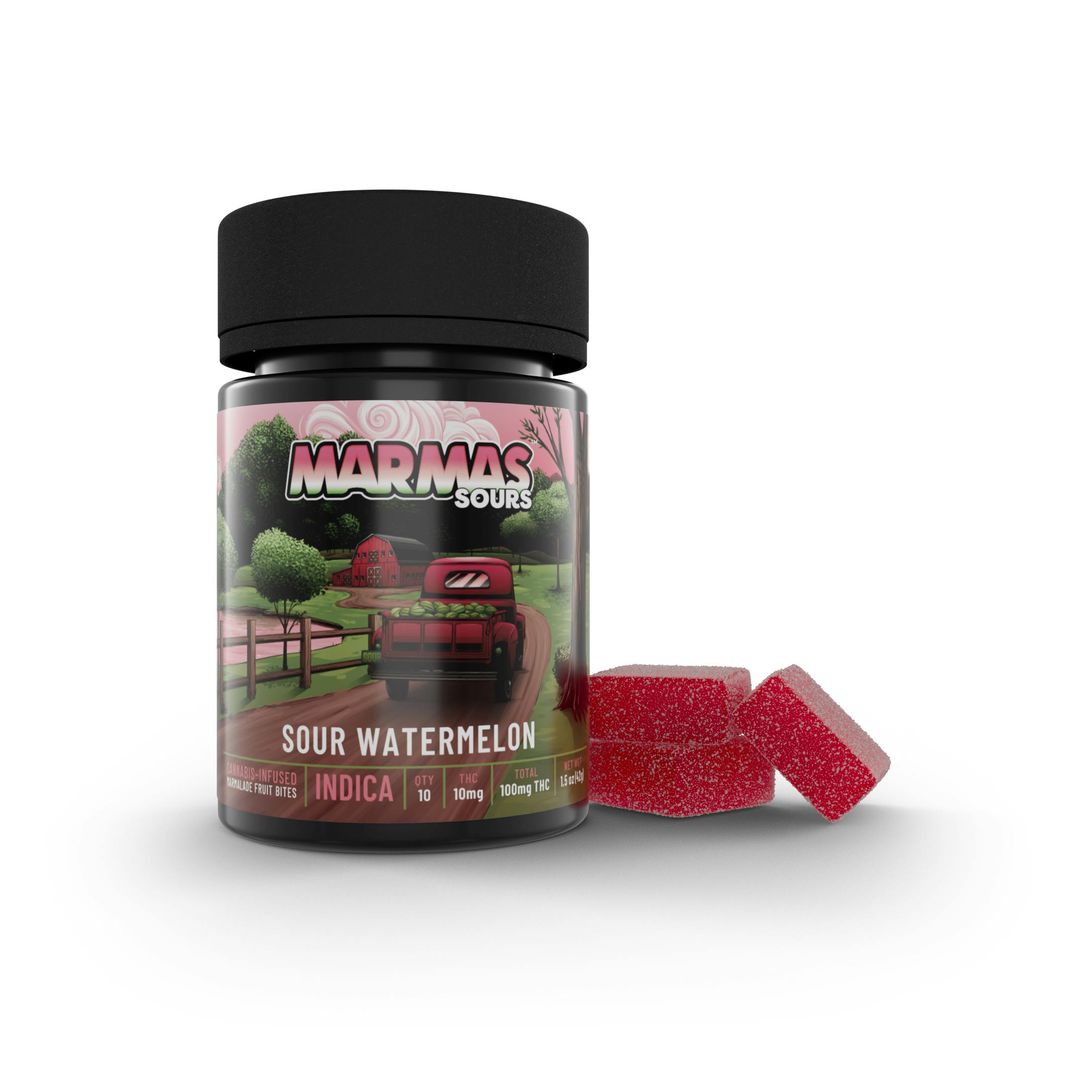Sour Watermelon Marmalade Bites Indica 100mg - image 1