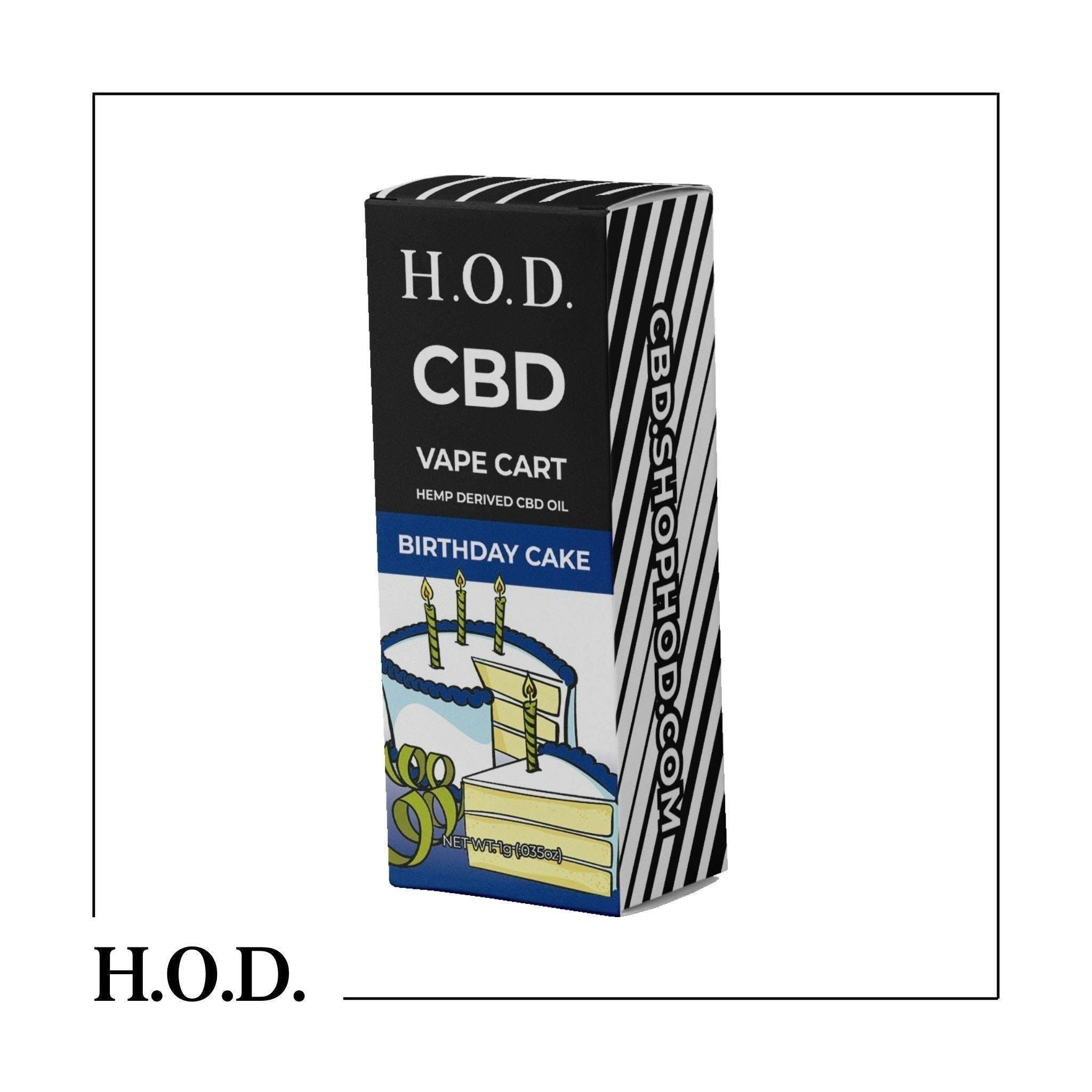 H.O.D. CBD Birthday Cake Cart 1g - image 1