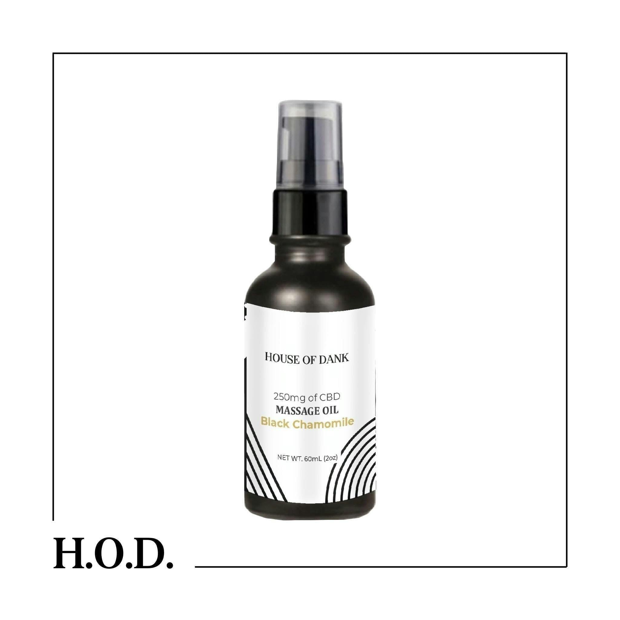 H.O.D. CBD Black Chamomile & Rose Massage Oil 250mg - image 1