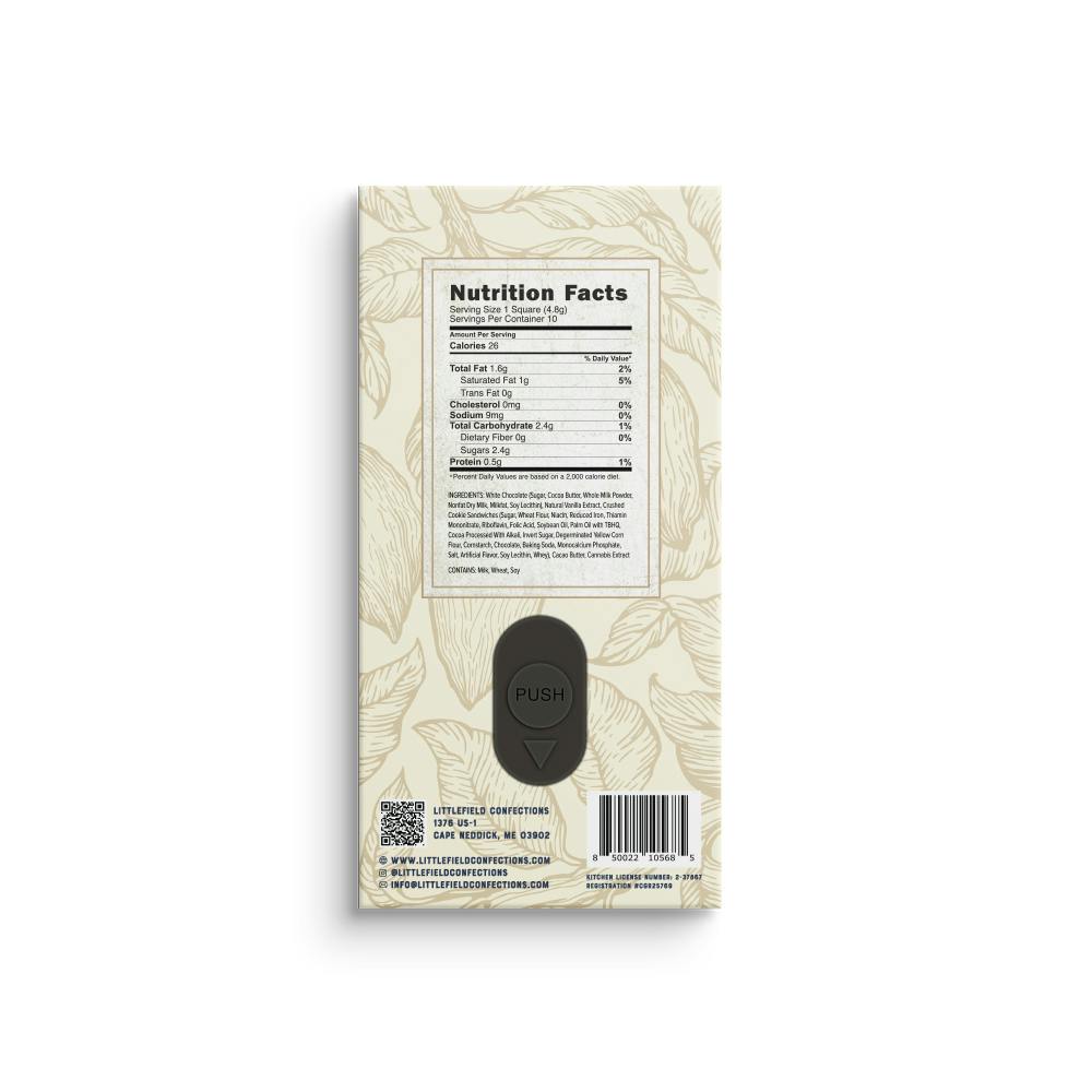 Cookies And Cream THC White Chocolate Bar 30mg/pc 300mg Total - image 2