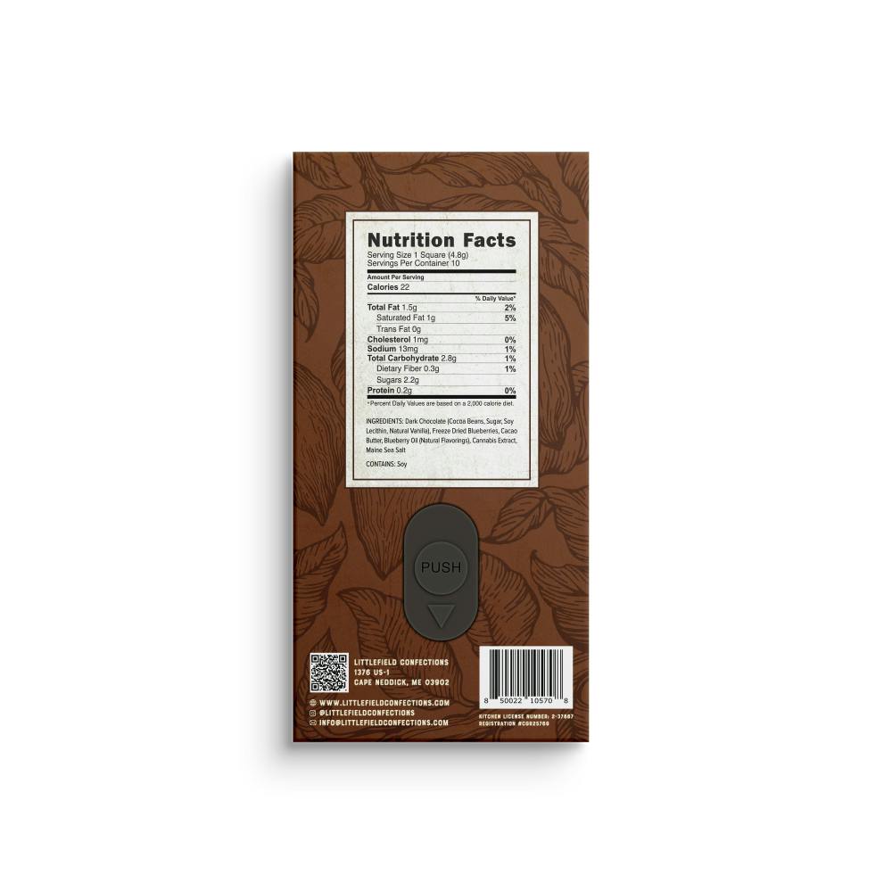 Dark Salted Blueberry THC Chocolate Bar 30mg/pc 300mg Total - image 2