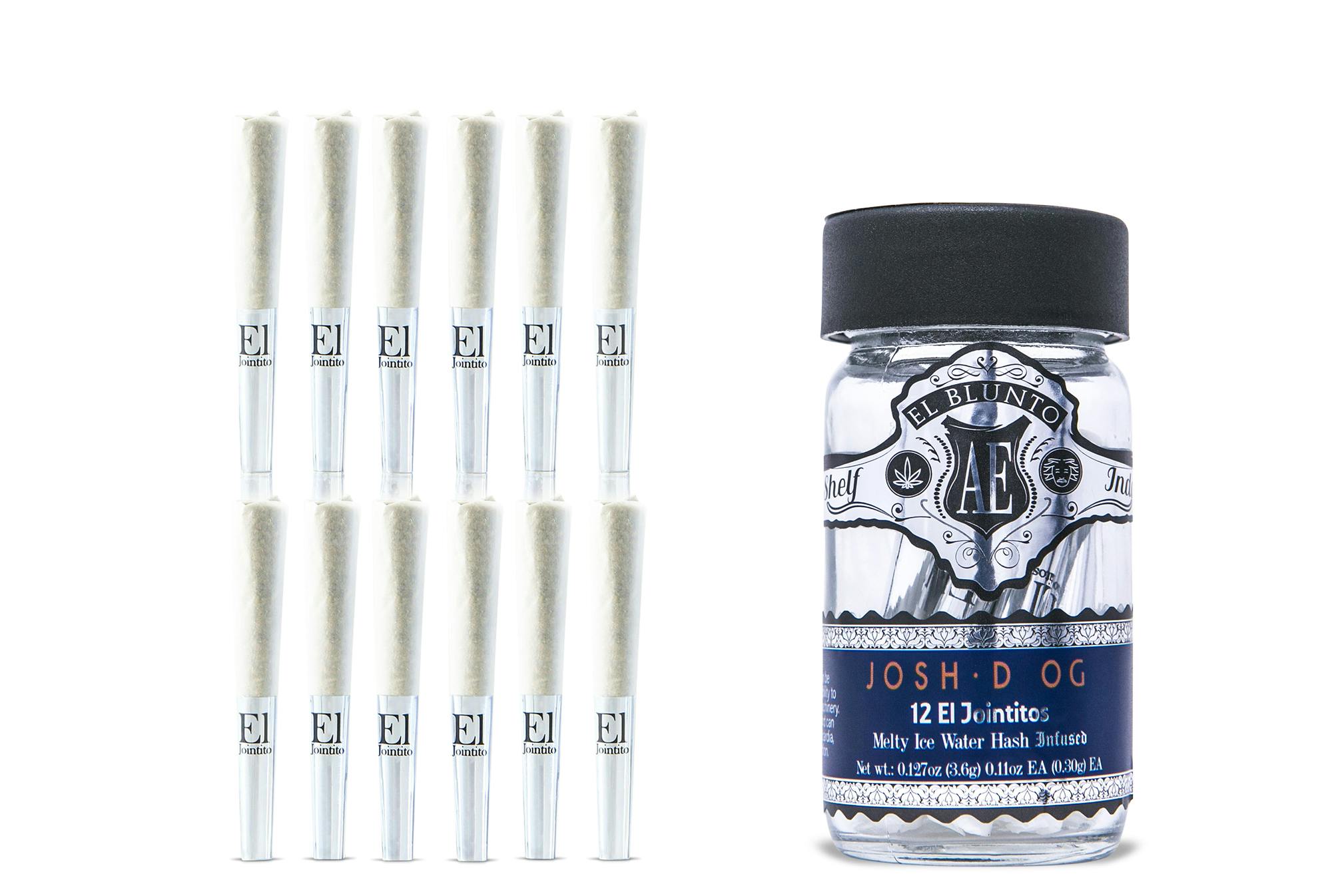 El Jointito - 12 Pack - Josh D OG - Hash Infused - 12 x .3G [Mini Joints] - image 1